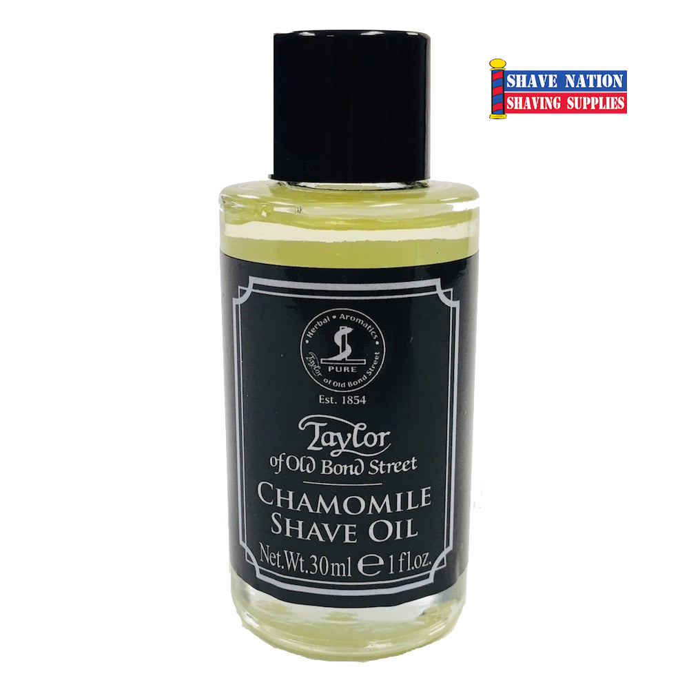 Taylor of Old Bond Street Chamomile Shave Oil - Premium Men's Shaving Oil for Sensitive Skin, Natural Ingredients, Smooth Shave - Perfect for Daily Grooming & Travel