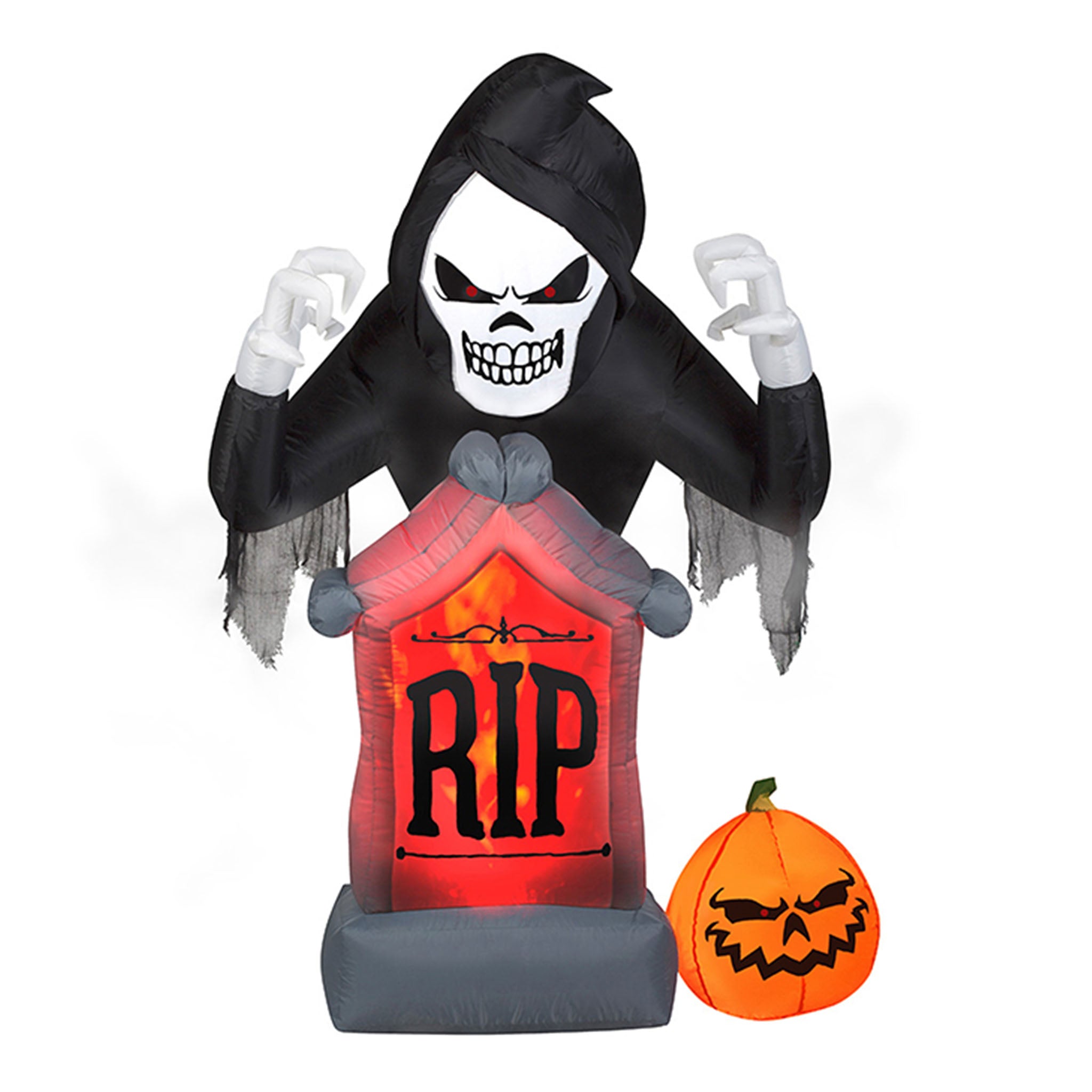 6 ft. Halloween Shaking Grim Reaper Inflatable Animated Decoration - Spooky Yard Decor for Haunted House & Outdoor Party
