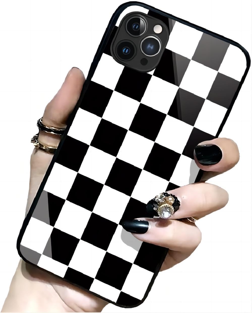 Checkerboard iPhone 14 Pro Max Case - Stylish Grid Lattice Plaid Tartan Damier Chessboard Design Protective Phone Cover | Perfect for Fashion Lovers & Trendy Accessories