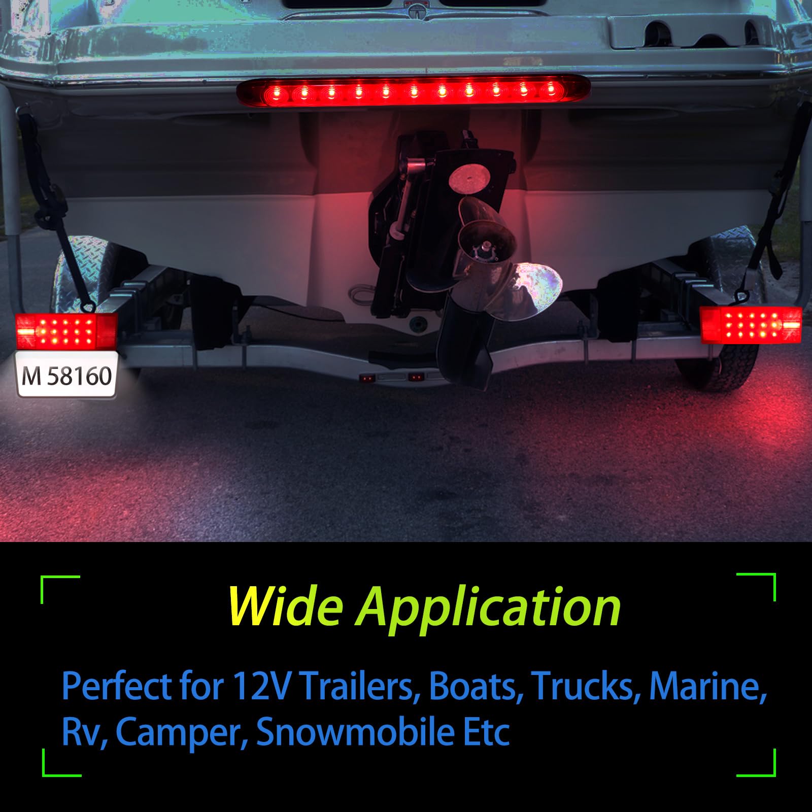 **Brightest 8x3 Inch LED Submersible Boat Trailer Lights Kit – Waterproof with 29ft 4-Way Flat Wiring Harness – Perfect for Marine, Towing & Outdoor Trailers**