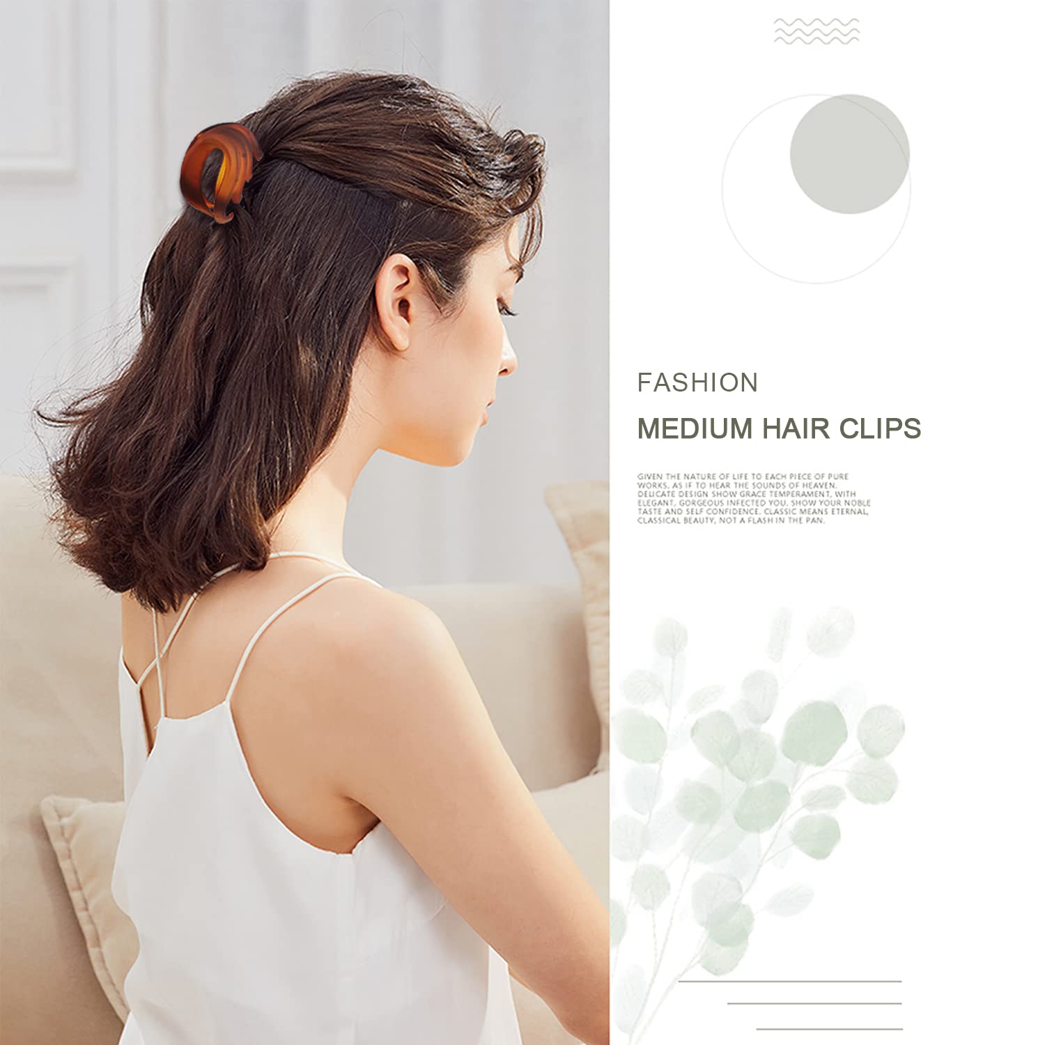 Non-Slip Matte Flower Claw Clips for Thin to Medium Hair - 2.6 Inch Strong Grip Hair Clips for Women, Girls & Kids (Black, Brown) - Perfect for School, Work, Travel & Everyday Styling - Gift Box Included