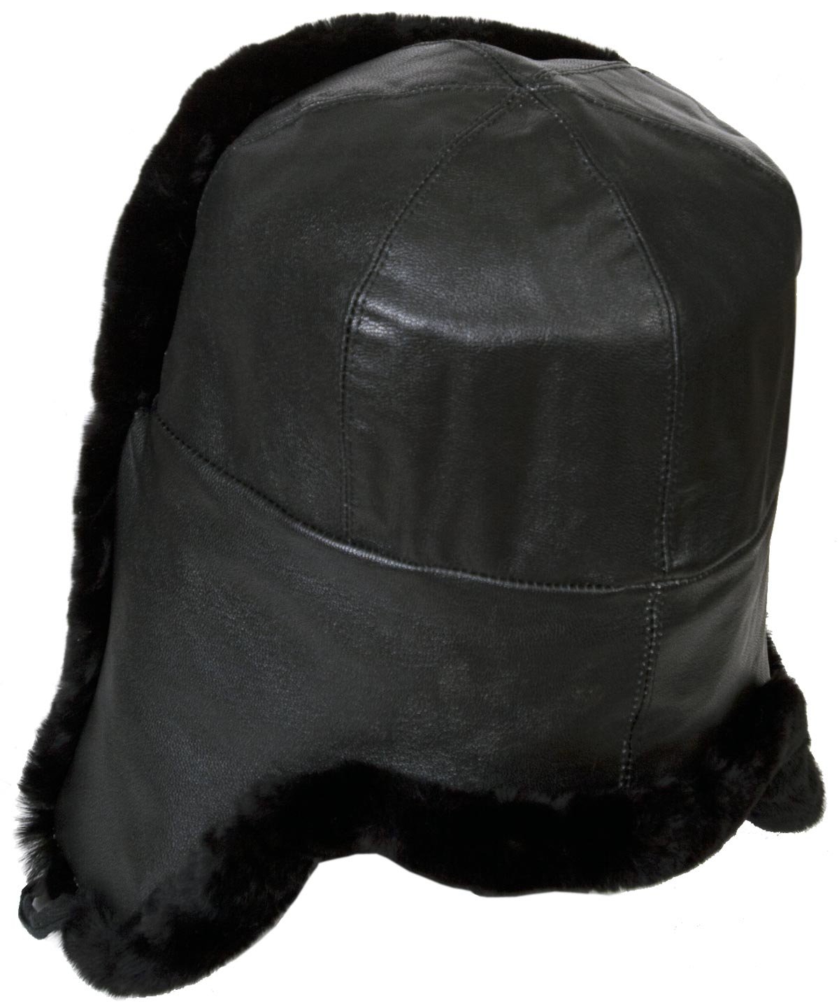 Authentic Genuine Leather & Sheepskin Russian Naval Officer Winter Hat - Military Style Army Officer Ushanka for Cold Weather & Outdoor Adventures