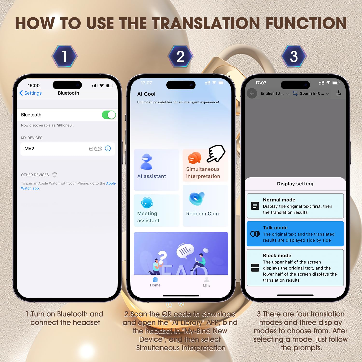 2025 AI Real-Time Language Translator Earbuds - 144-Language Wireless Bluetooth Headphones for Android & iOS | Perfect for Travel, Business Meetings & International Communication (Black)