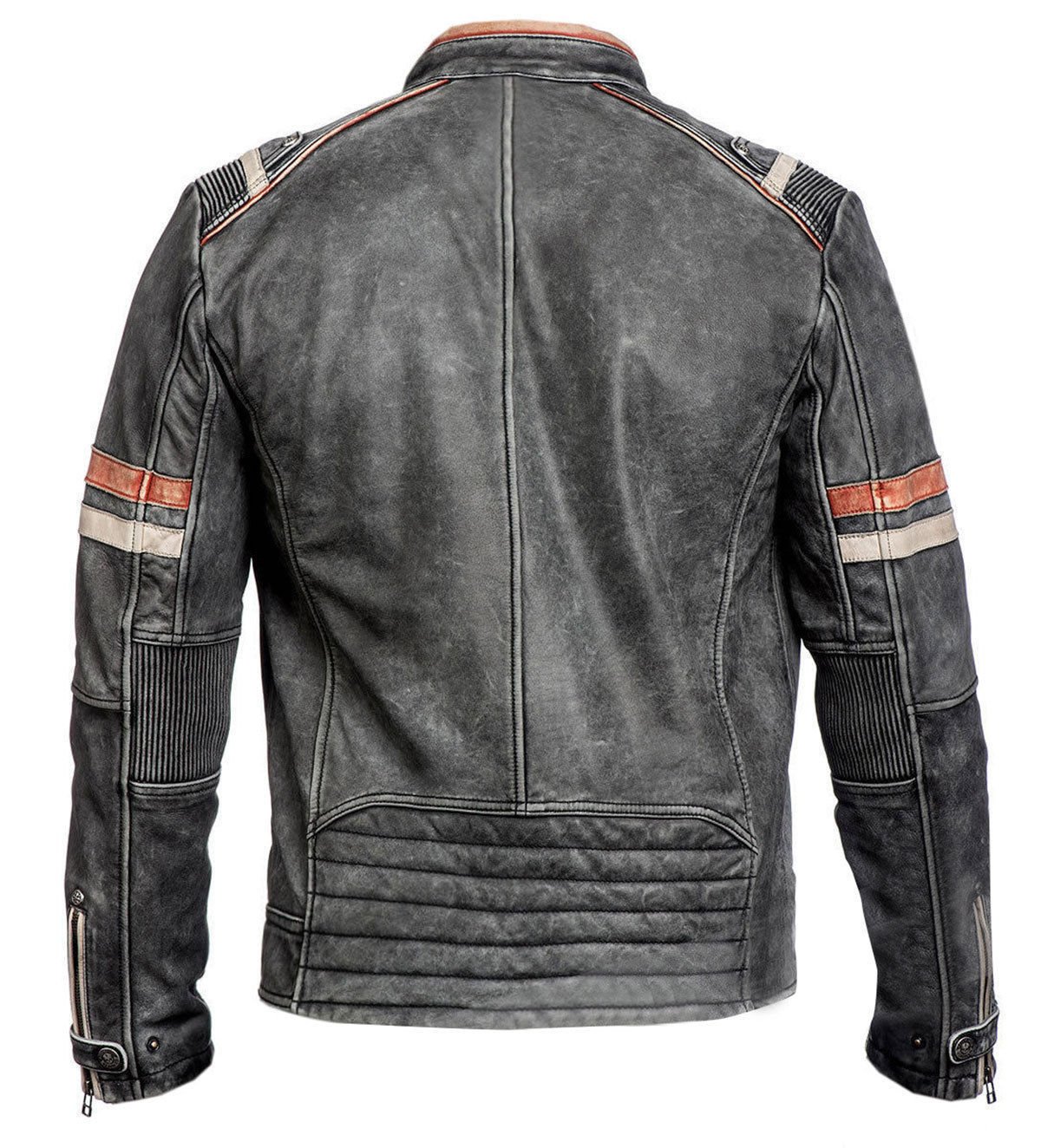 Vintage Retro 2nd Edition Cafe Racer Genuine Leather Jacket - Distressed Black & Plain Black Biker Jacket for Men | Motorcycle Riding, Casual Outfits & Urban Fashion