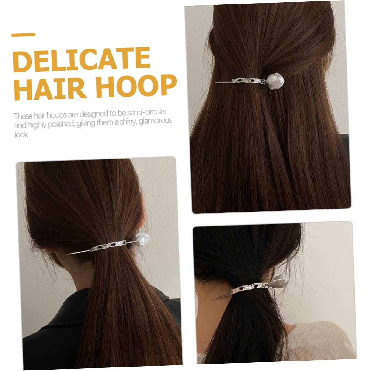 Mikinona 2-Pack Pearl Hair Clips for Women - Elegant Bun & Ponytail Holders, Hair Forks with Pearl Accents - Perfect for Weddings, Parties & Everyday Styling (2 Sets, 4 Pieces Total)