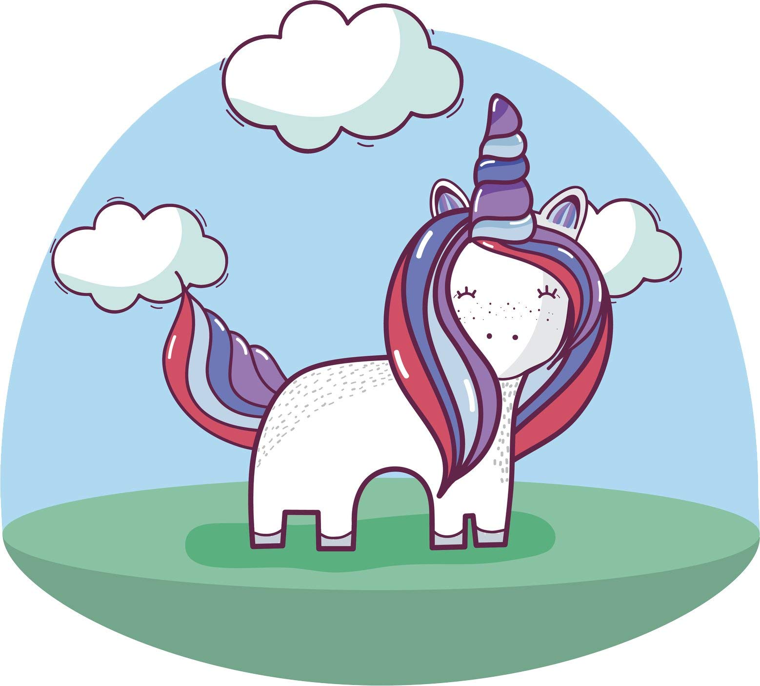 EW Designs Cute Happy Unicorn Cartoon Vinyl Magnet - 4