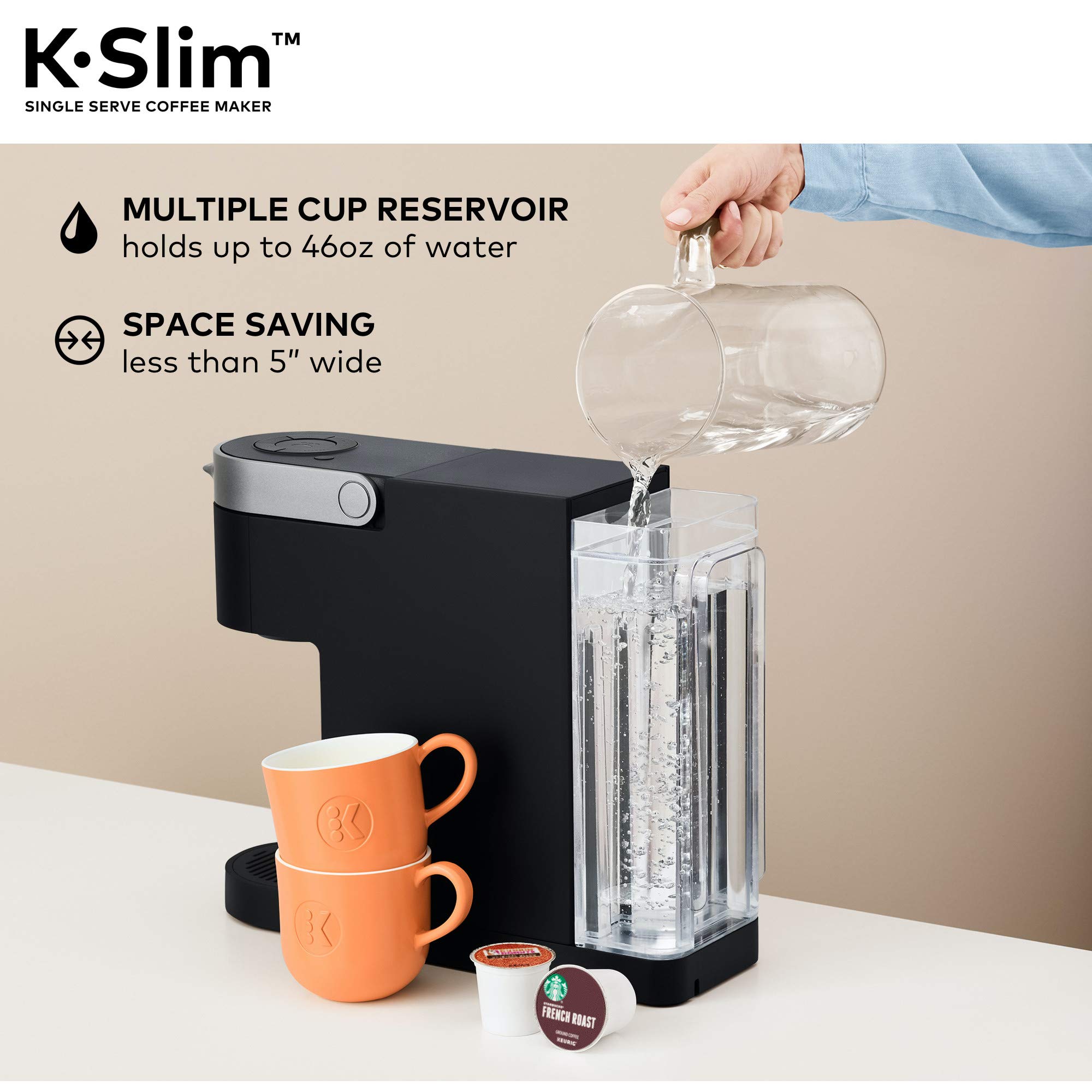 Keurig K-Slim Single Serve Coffee Maker with McCafé Classic Collection Variety Pack (40 K-Cup Pods) - Compact Coffee Machine for Home, Office & Dorm Use