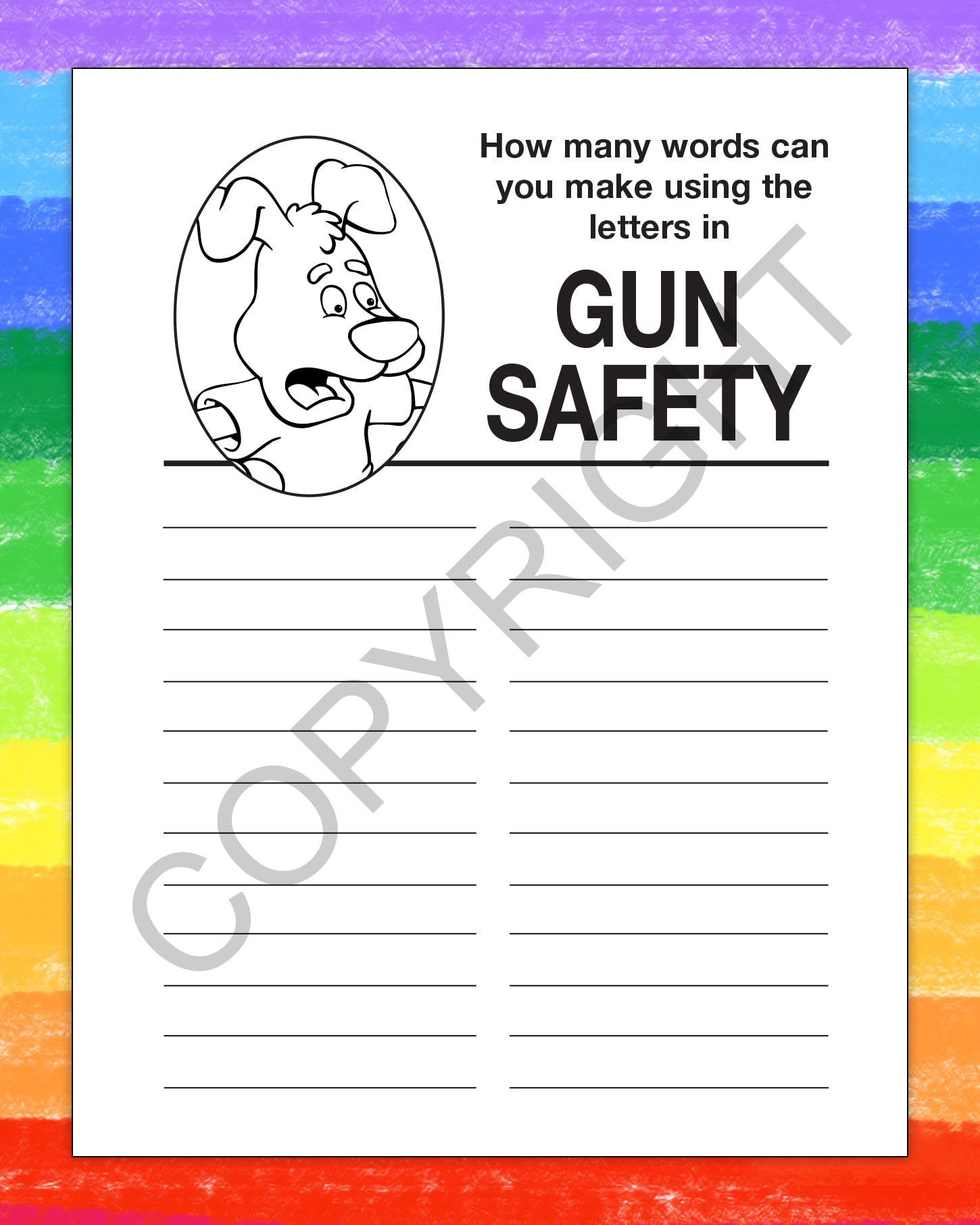 ZOCO Gun Safety Educational Coloring Books - 50 Pack Bulk (No Crayons Included) - Firearm Safety for Kids - Police Handout with Games, Puzzles & Activities | Perfect for School Safety Programs, Community Events & Child Gun Awareness Education