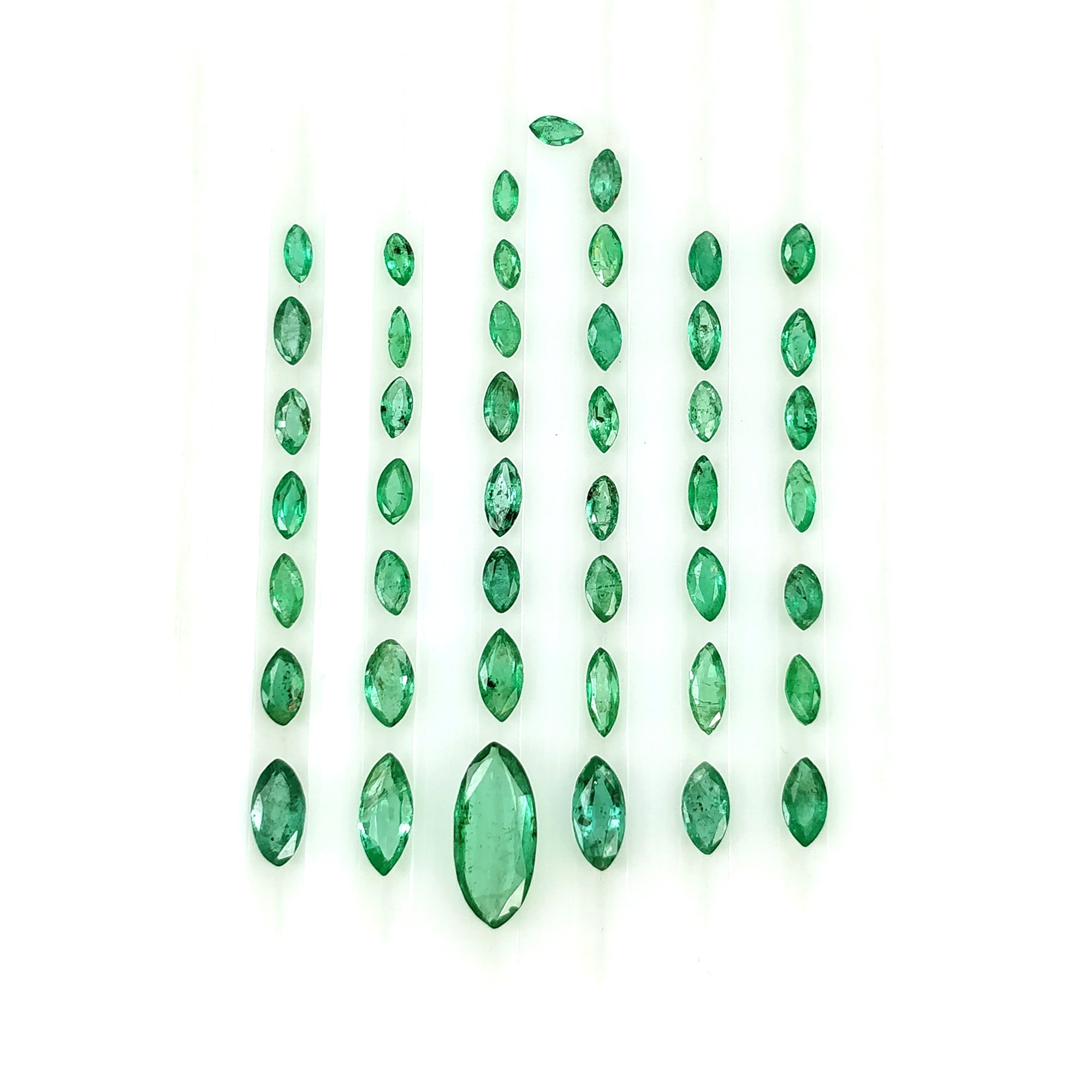 4.50ct Natural Untreated Green Emerald Gemstone - Marquise Cut 3x1.5mm to 10x4.5mm (45 Pieces) | Jewelry Making, Engagement Rings & Luxury Gift