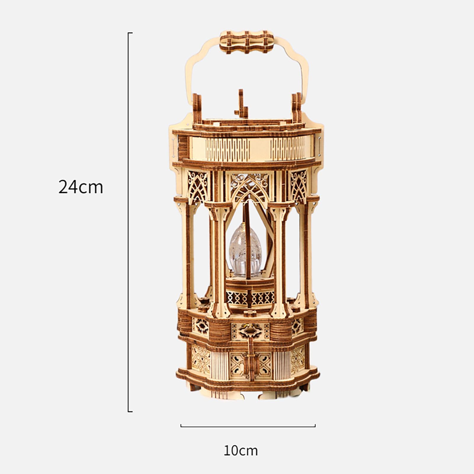 3D Wooden Puzzle Lantern Kit for Adults - DIY LED Light Model Building Set, Creative Home Desk Decor & Unique Gift Idea for Birthday/Christmas (Night Light, Meditation Room Decor)