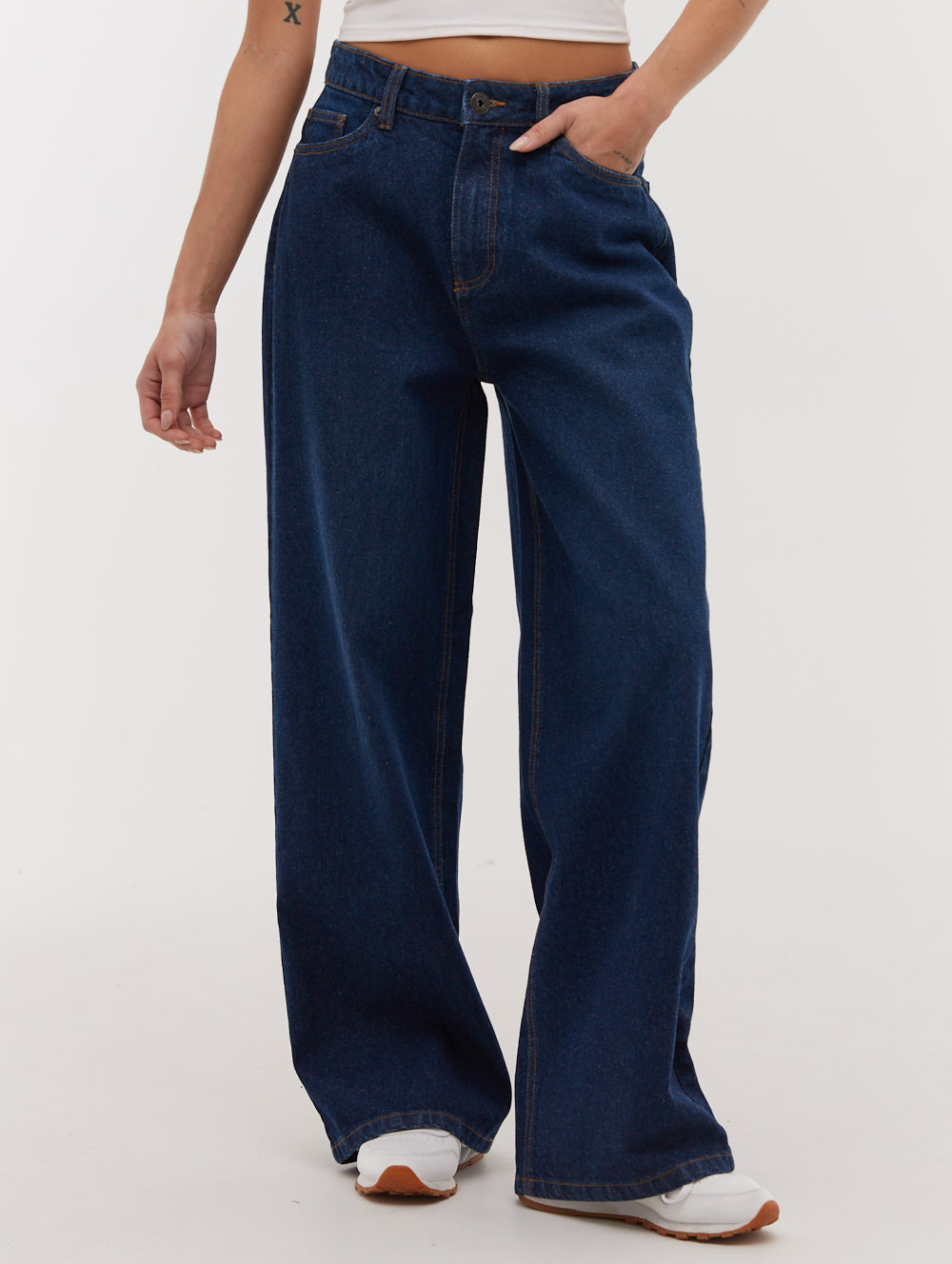 Maxina Women's High Waist Wide Leg Jeans - Comfortable Stretch Denim Pants for Casual Wear & Everyday Outfits