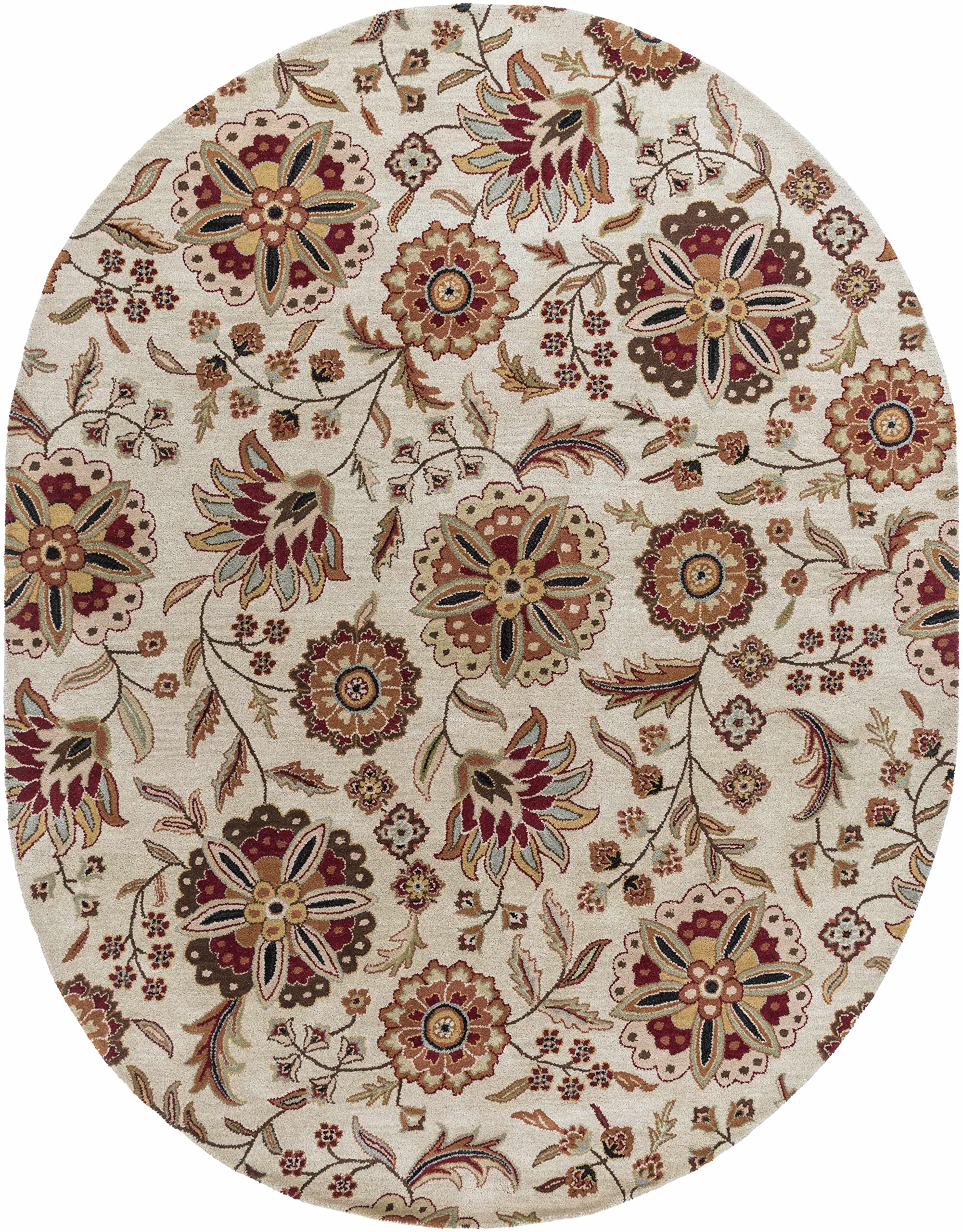 Premium Hauteloom Longford Wool Area Rug - 8' x 11' Transitional Design in Brown & Purple - Perfect for Living Room & Bedroom Decor - Soft & Durable Floor Covering for Cozy Home Atmosphere