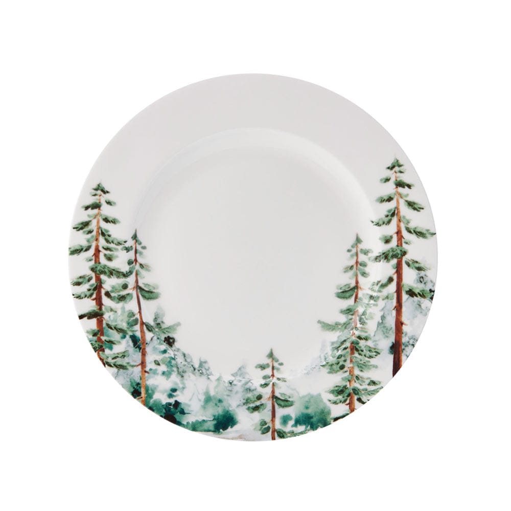 16-Piece Watercolor Forest Dinnerware Set - Service for 4 | Elegant Tableware for Family Dinners & Entertaining Guests