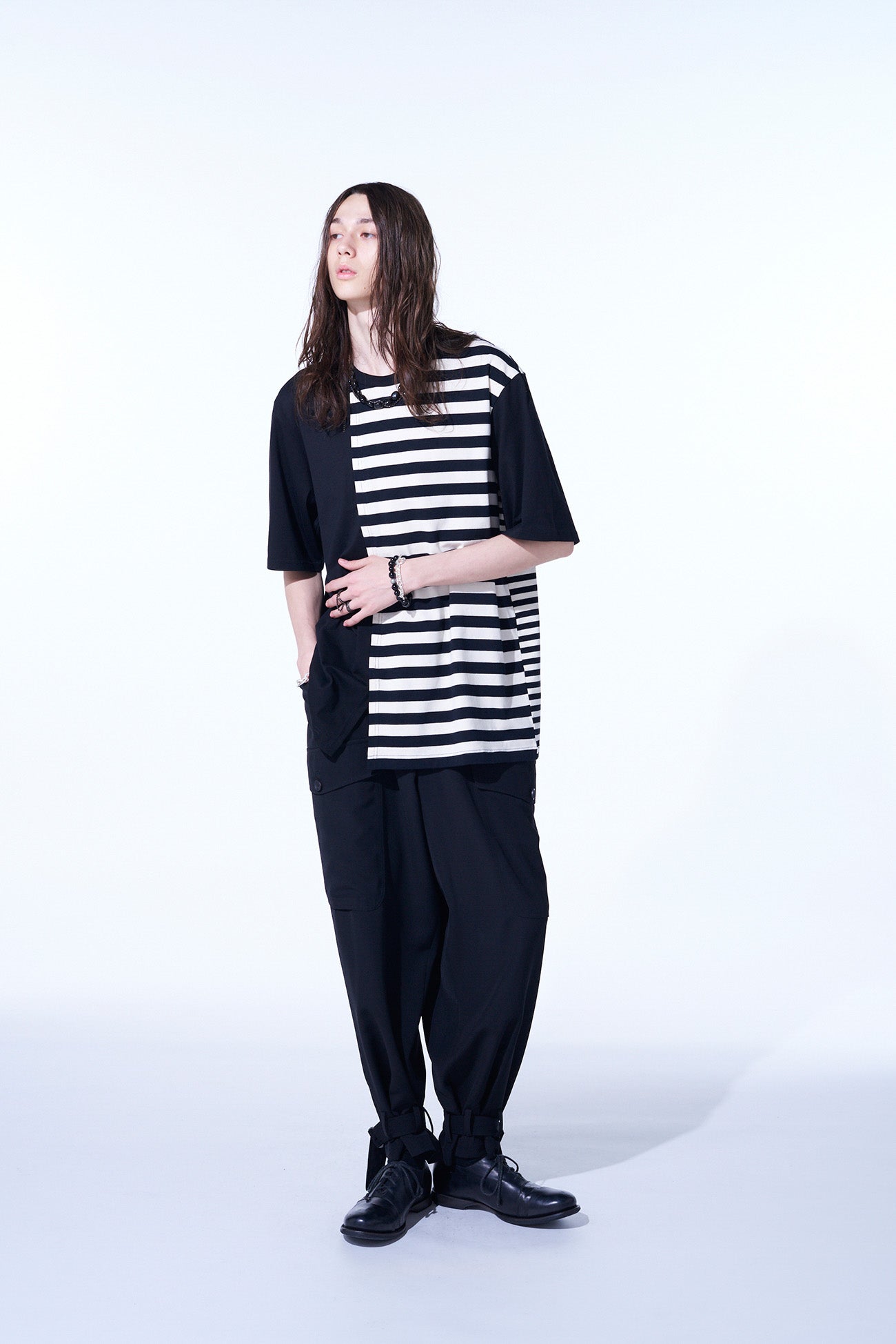 Premium Cotton Jersey Fused Stripe Grafted T-Shirt for Men & Women - Soft, Breathable & Stylish Casual Wear for Everyday Outfits, Gym, and Travel