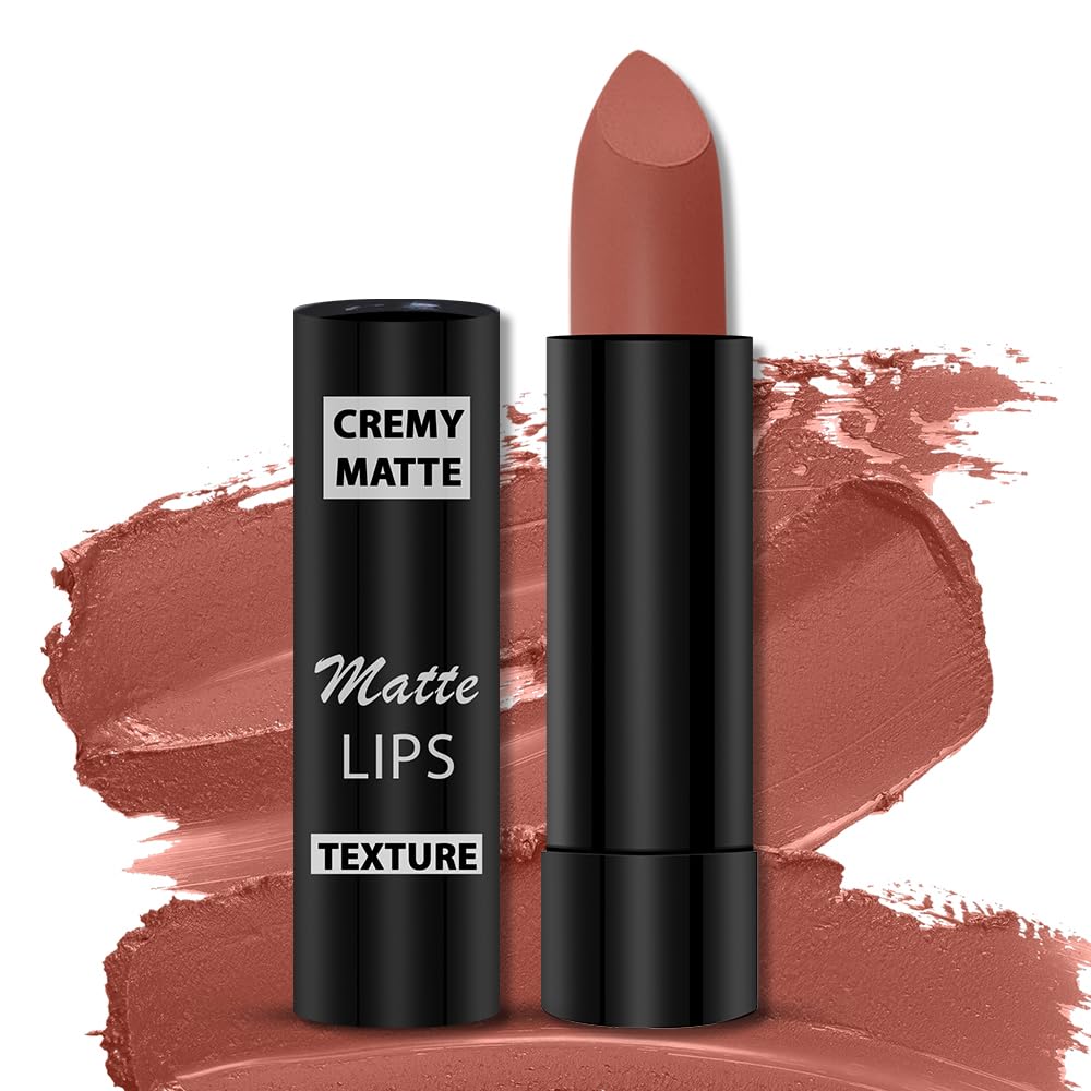 Cremy Matte Stick Lipstick with Jojoba Oil & Vitamin E - 4 Colors Set (Rose Magenta, Pink Fusion, Caramel, Velvet Orange) - 3.5g Each - Long Lasting & Moisturizing - Perfect for Daily Wear, Parties & Special Occasions