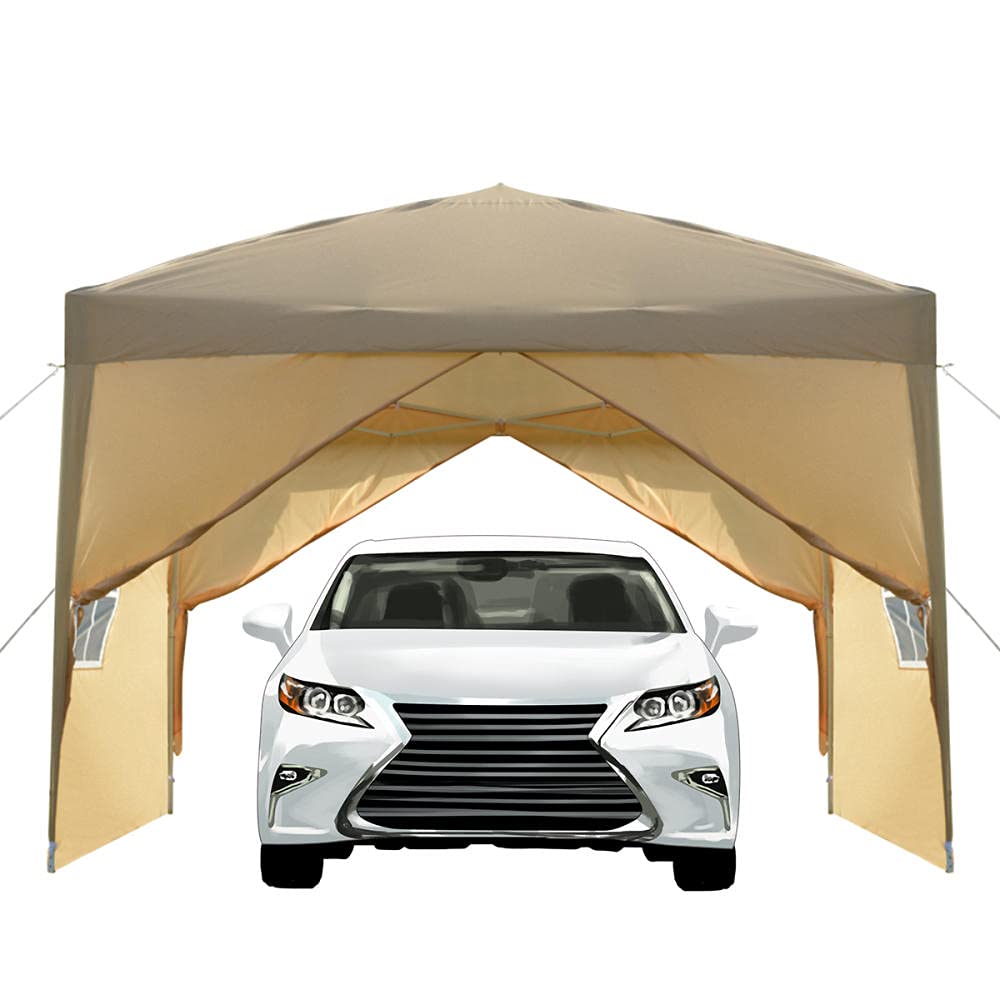 10'x10' Pop Up Canopy Tent - Portable Outdoor Shelter for Camping, Parties, BBQ, Weddings & Events - Includes Removable Sidewalls - Perfect for Backyard, Beach, Picnics & Tailgating