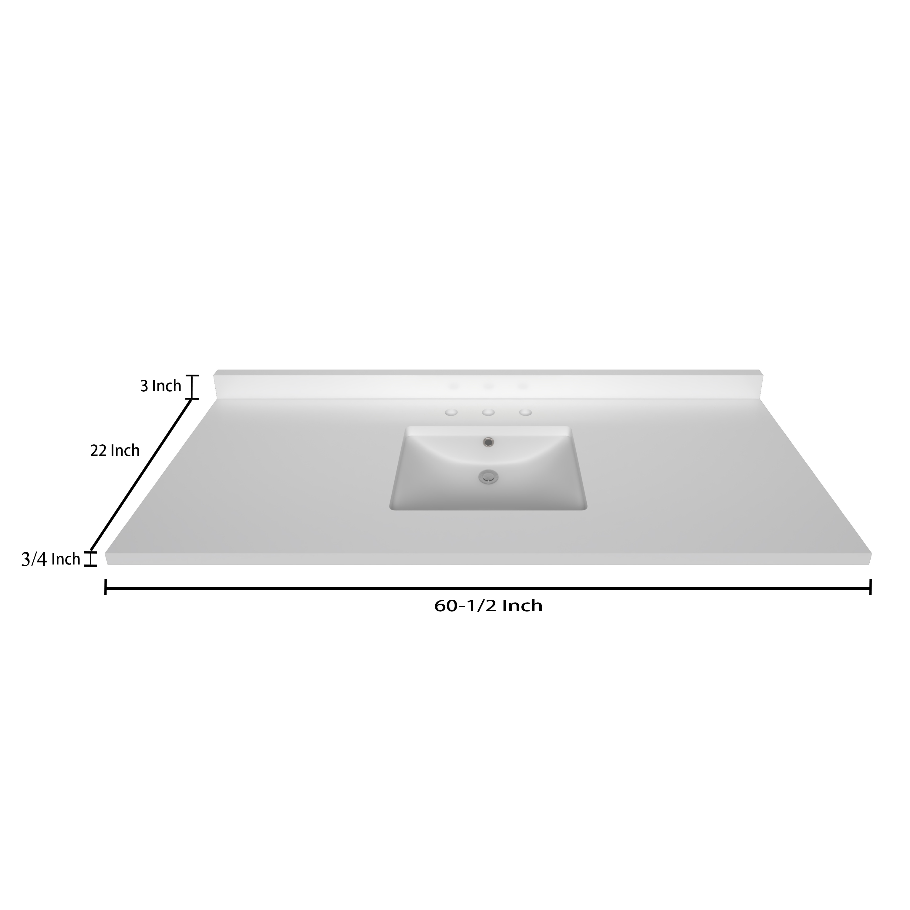 Premium 2 CM Pure White Stock Tank - 60.5