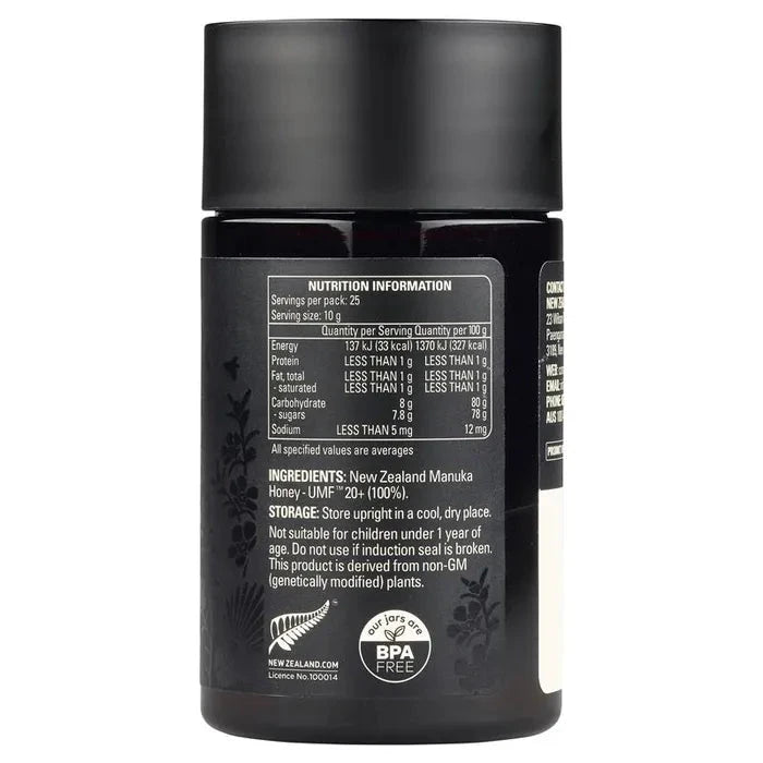 Comvita UMF20+ Manuka Honey - 100% Pure New Zealand Honey for Immune Support, Digestion & Wellness - Perfect for Tea, Toast & Natural Remedies