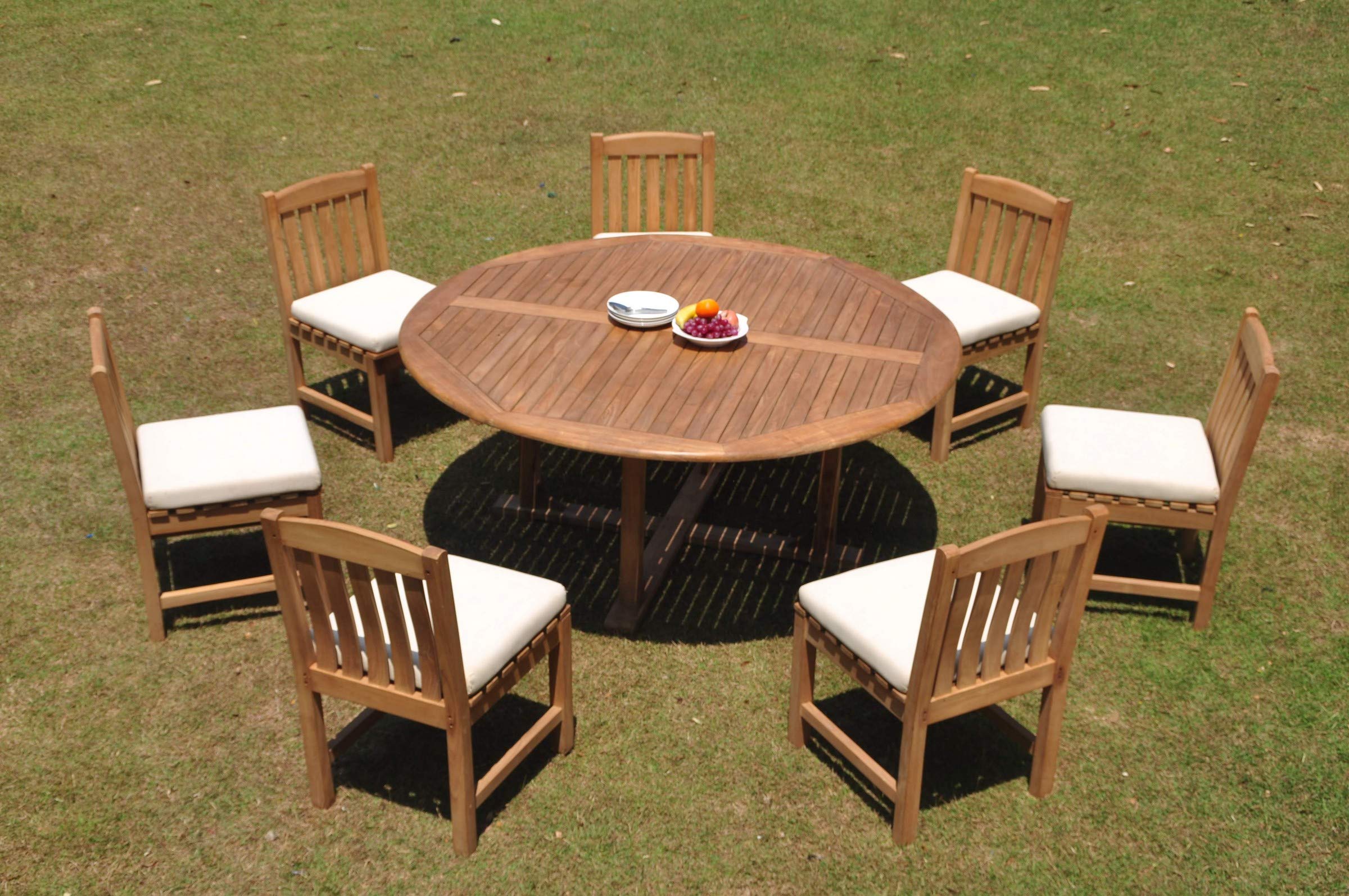 Premium Grade-A Teak Wood 7-Piece Dining Set - 72