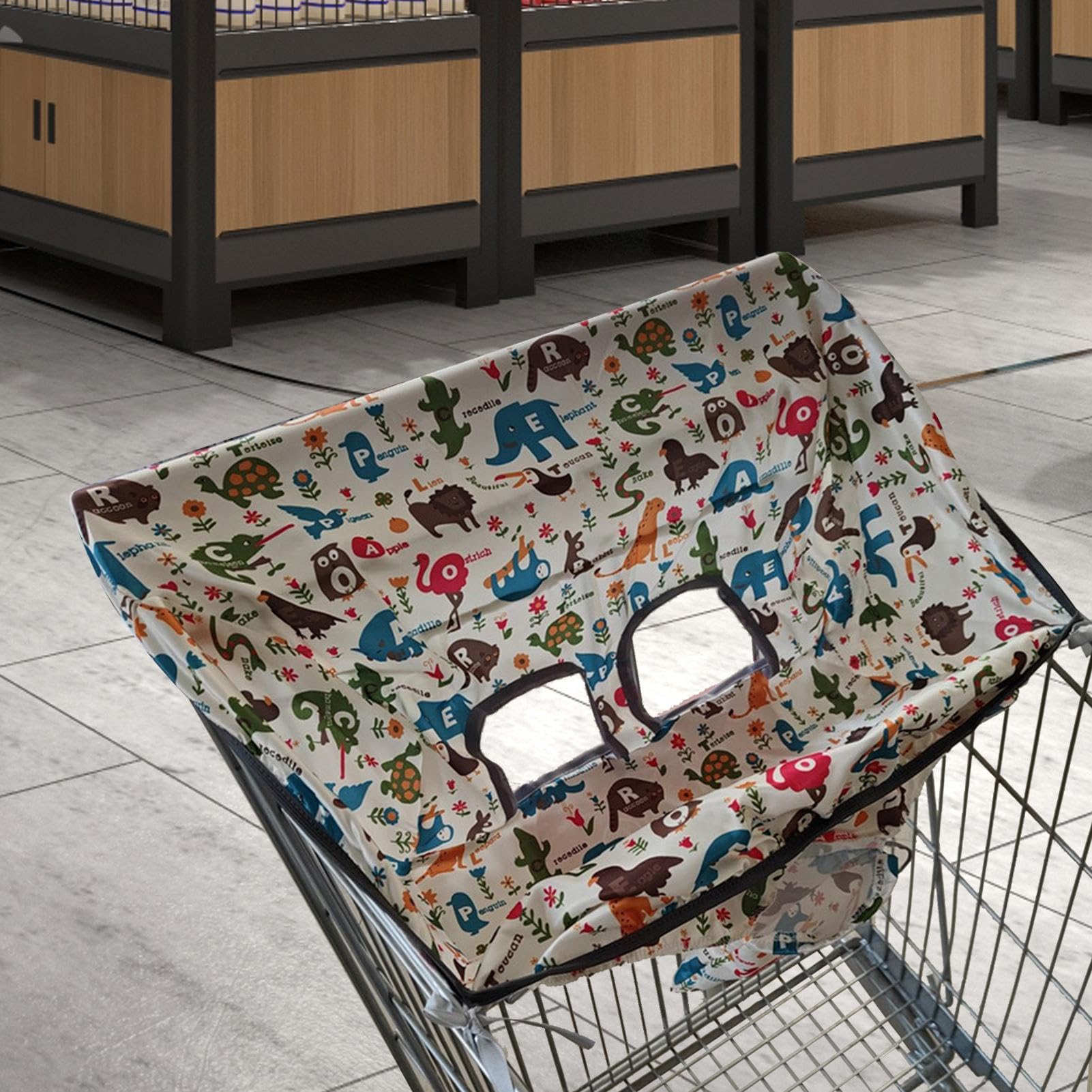 Adorable Shopping Cart Cover - Easy to Clean, Fits Most Shopping Carts, High Chairs & Swings - Perfect for Grocery Shopping & Dining Out with Baby