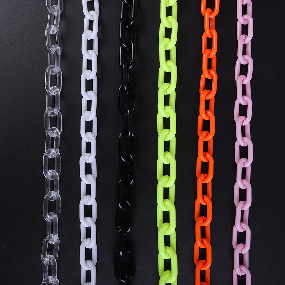 JWICOS Chunky Acrylic Paperclip Chain Necklace for Women - Long Cute Link Collar Necklace, Fashion Jewelry Gift for Her - Perfect for Casual Wear, Office, Parties & Special Occasions