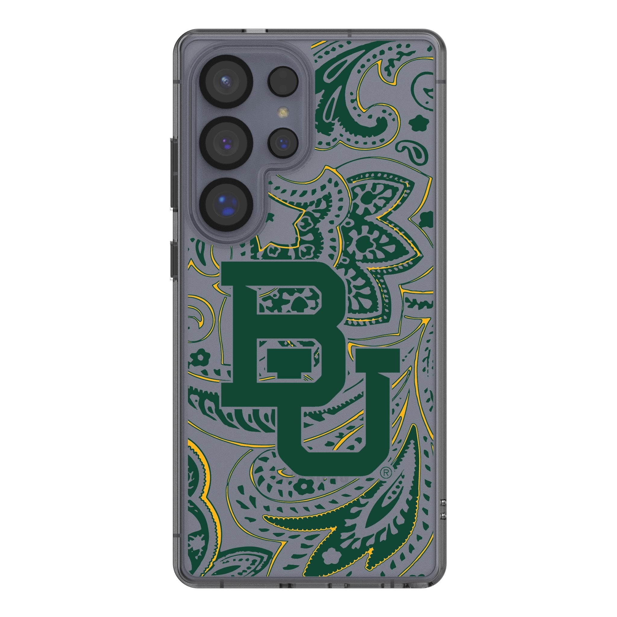 Baylor University Bears Paisley Clear Phone Case for Samsung Galaxy - Durable Protective Cover for Galaxy S23/S22/S21/S20 - Perfect for Game Day & School Spirit