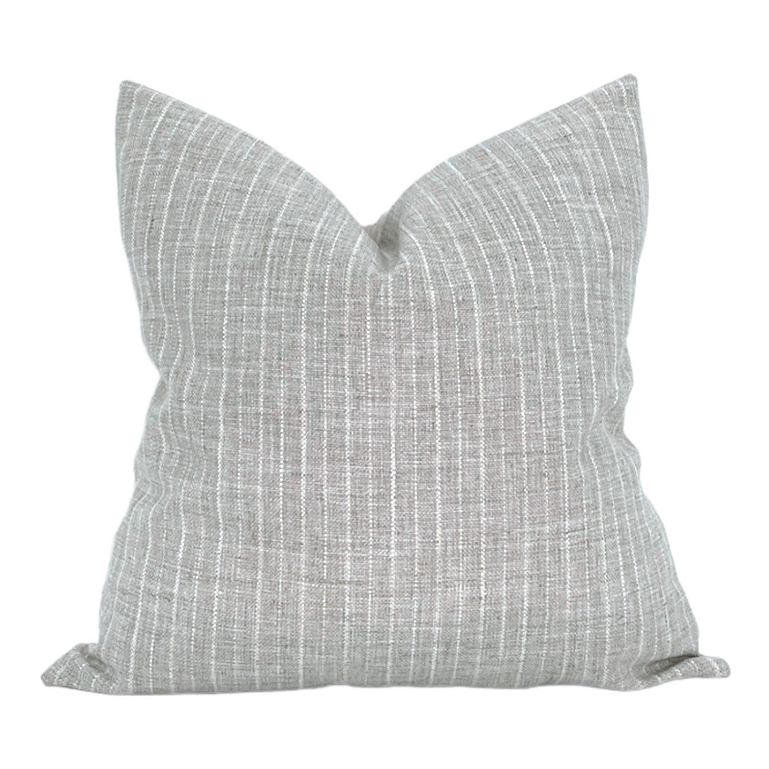 READY TO SHIP Silver Stripe Pillow Cover - Decorative Cushion Case for Sofa, Bed, Living Room & Home Decor