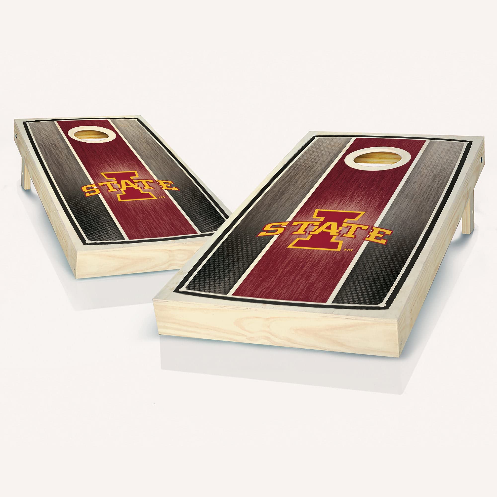 Iowa State Cornhole Game Set - 2 Wooden Boards & 8 Bean Bags for Outdoor Tailgating, Backyard Parties, and College Game Day Fun