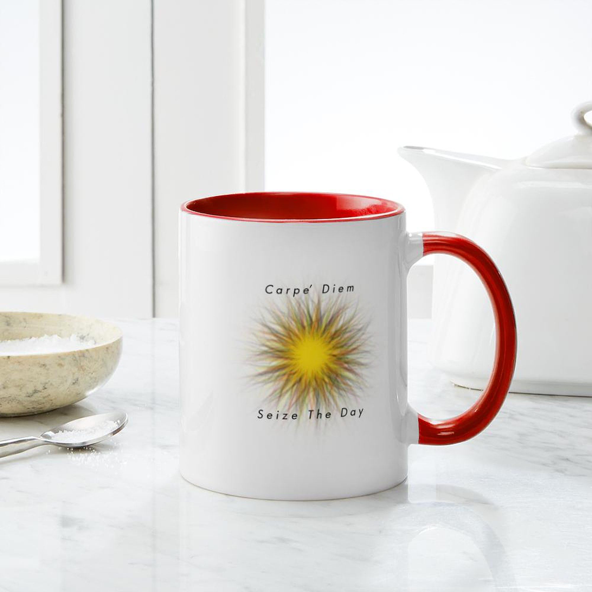 Carpe Diem 11 oz (325 ml) Ceramic Coffee Mug - Inspirational Quote Travel Mug for Office, Home & Gifts | CafePress