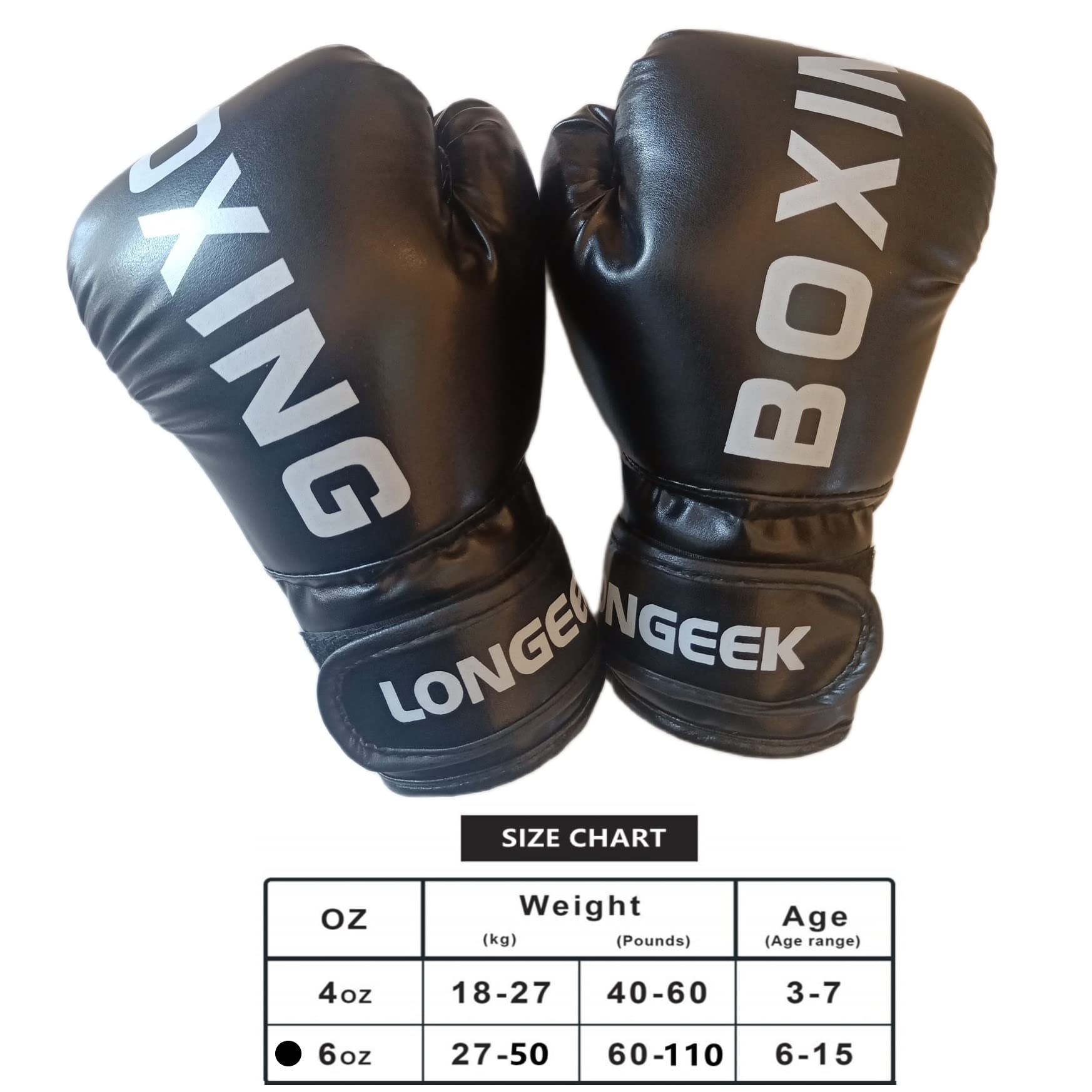 Longeek 4oz & 6oz Kids Boxing Gloves - Training, Bag & Fight Gloves for Children Ages 3-15 - Perfect for Boxing Classes, MMA Training & Home Workouts