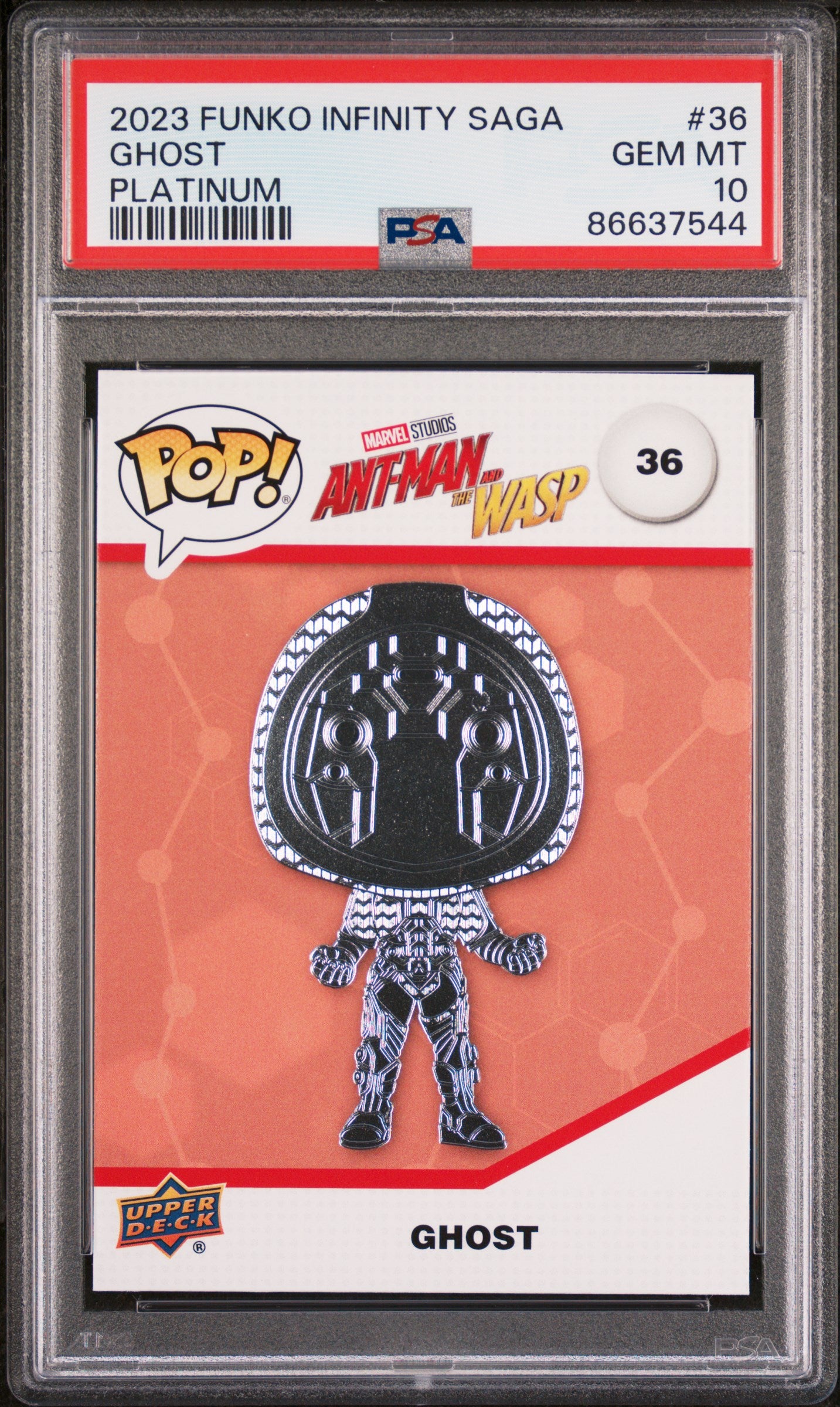 2023 Upper Deck Funko Pop Marvel Ghost Platinum #36 PSA 10 Graded Collectible - Perfect for Marvel Fans, Toy Collectors & Display Showcase