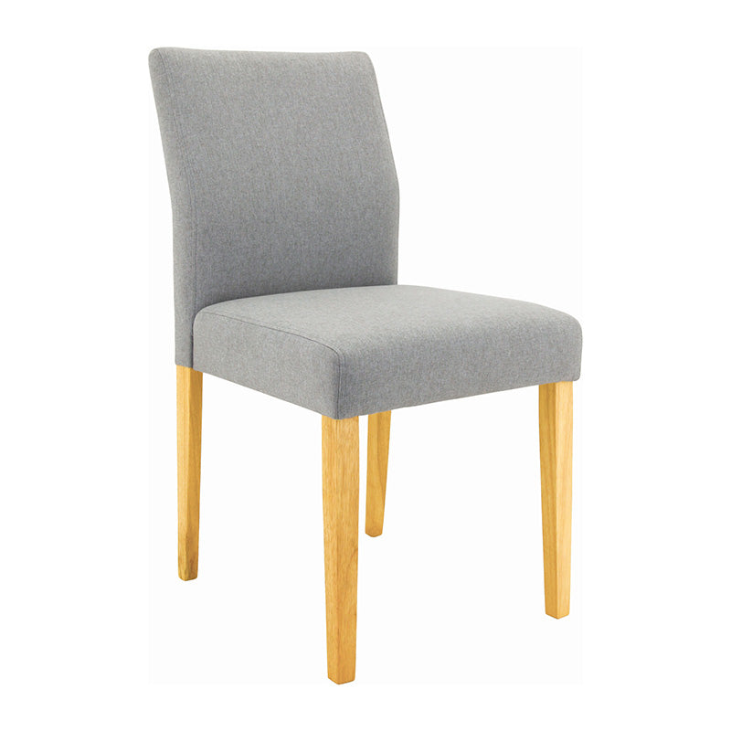 Ladee Modern Dining Chair - Solid Oak Wood with Silver Metal Legs - Perfect for Kitchen, Dining Room, and Office Spaces