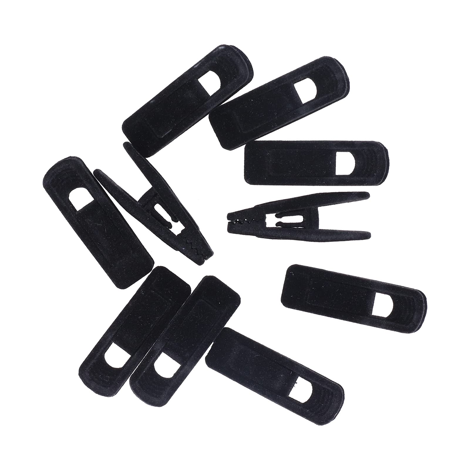 Non-Slip Velvet Flocked Hangers with Teeth Clips - 10 Pack for Pants, Suits & Skirts (Black) - Perfect for Closet Organization & Space Saving