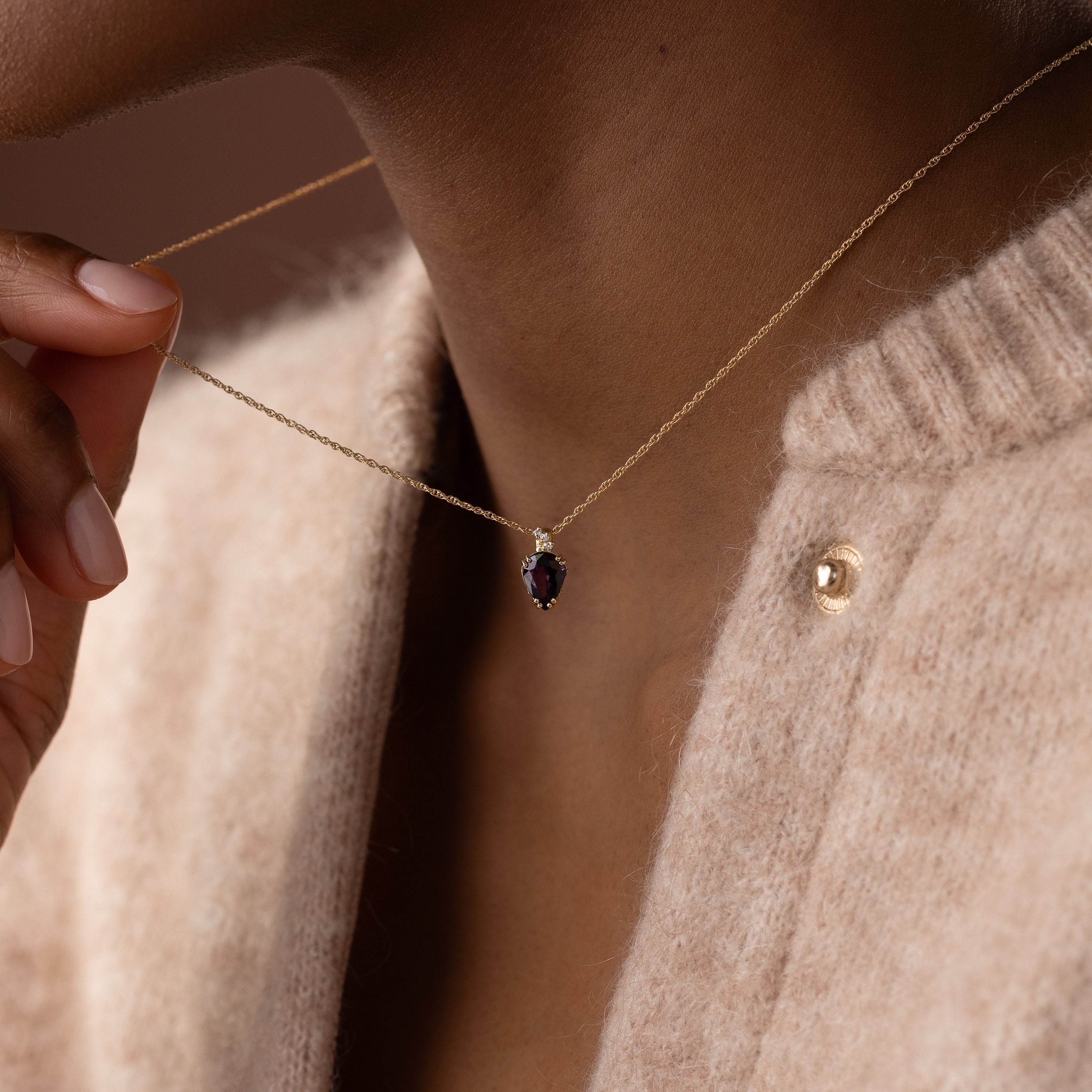 0.95ct Deep Purple Spinel Bewilder Necklace - Elegant Jewelry for Women, Perfect for Parties, Weddings & Special Occasions