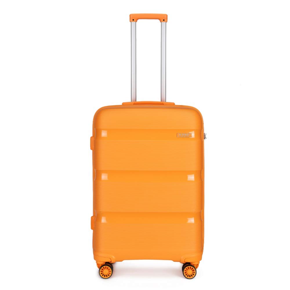 Stylish Green Travel Luggage Bag with 3-Dial Security Lock & Aluminum Telescopic Handle - Durable Suitcase for Business Trips & Vacations (Orange)
