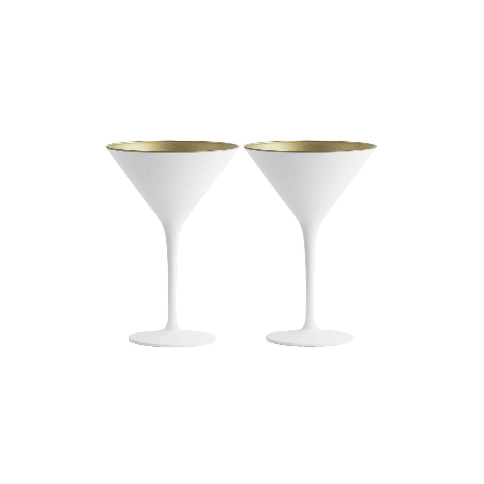 Stölzle Lausitz Olympia Martini Glass Set of 6 - 8 Oz Crystal Bar Glasses, Lead-Free & Dishwasher Safe - Luxury Drinkware for Cocktails, Parties & Gatsby-Style Events (White & Gold) - Perfect for Home Bars, Weddings & Upscale Entertaining