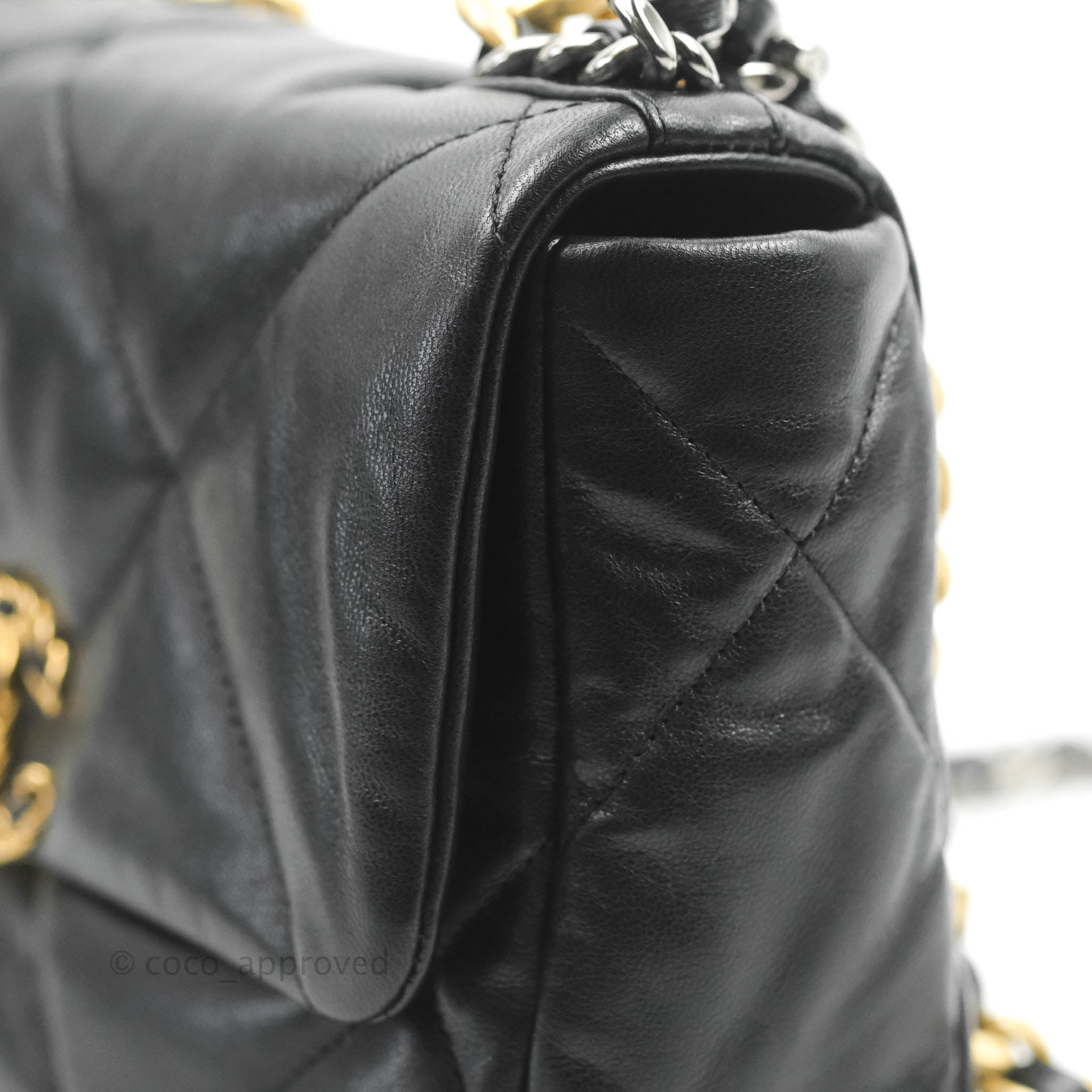 Chanel 19 Small Black Goatskin Leather Bag with Mixed Hardware - Luxury Designer Handbag for Women, Perfect for Date Night & Special Occasions