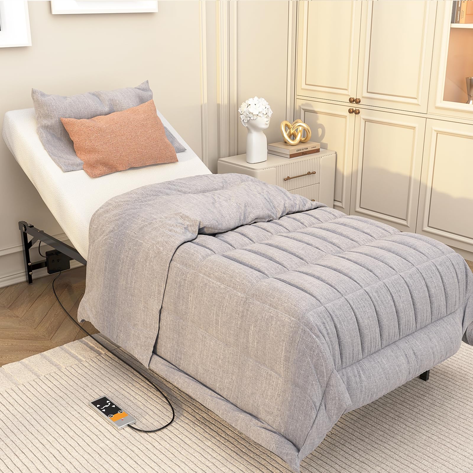 Adjustable Twin XL Bed Frame with Remote - Home & Office Use