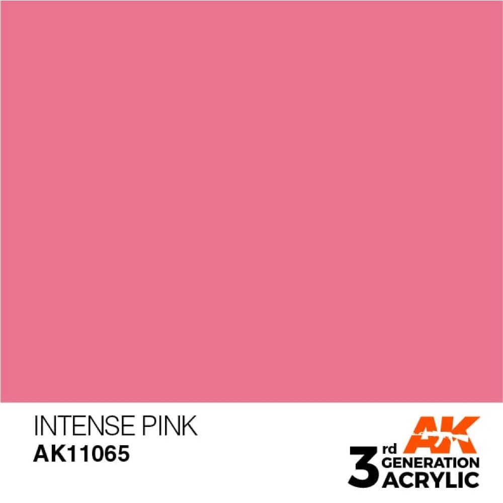 AK Interactive AK11065 Intense Pink Acrylic Paint - 17ml Bottle (3rd Gen) for Miniature Painting, Model Kits & Warhammer Figures - High Pigment, Fast Drying Hobby Paint