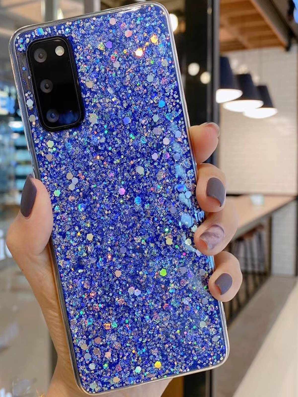 Sparkle Glitter Samsung Galaxy S22 Case for Women - Slim Protective 5G Phone Cover (6.1 inch, Blue) | Perfect for Everyday Use, Parties & Gift Giving
