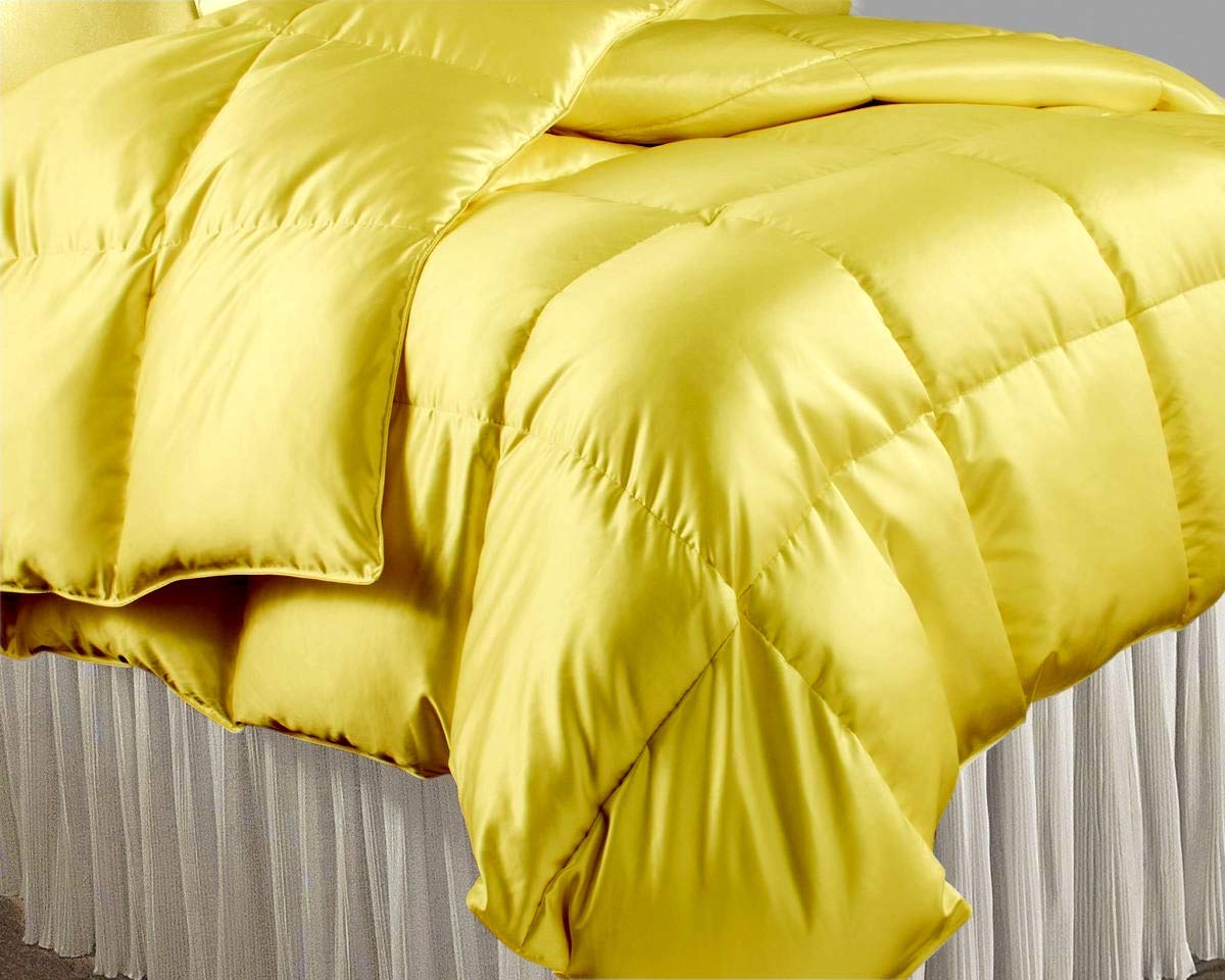 Luxury Satin Gold Full Size Comforter Set - 500 GSM Down Alternative Duvet Cover with 2 Pillowcases | Soft Bedding for Master Bedroom, Guest Room & Dorm | Machine Washable