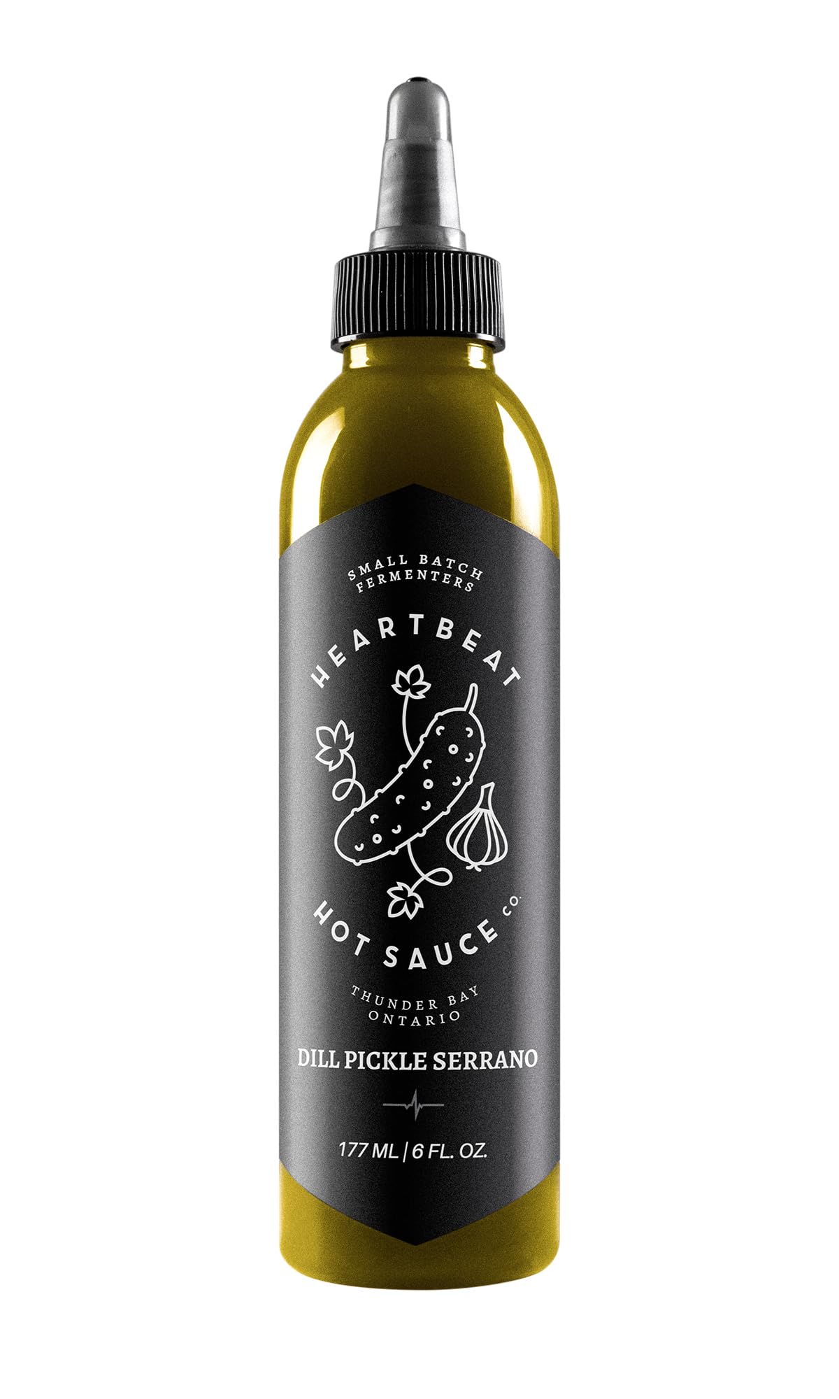 Heartbeat Hot Sauce Co. Dill Pickle Hot Sauce - 6 oz Bottle | Spicy Pickle-Flavored Sauce for Burgers, Tacos & Wings | Gourmet Condiment for BBQ & Snacks