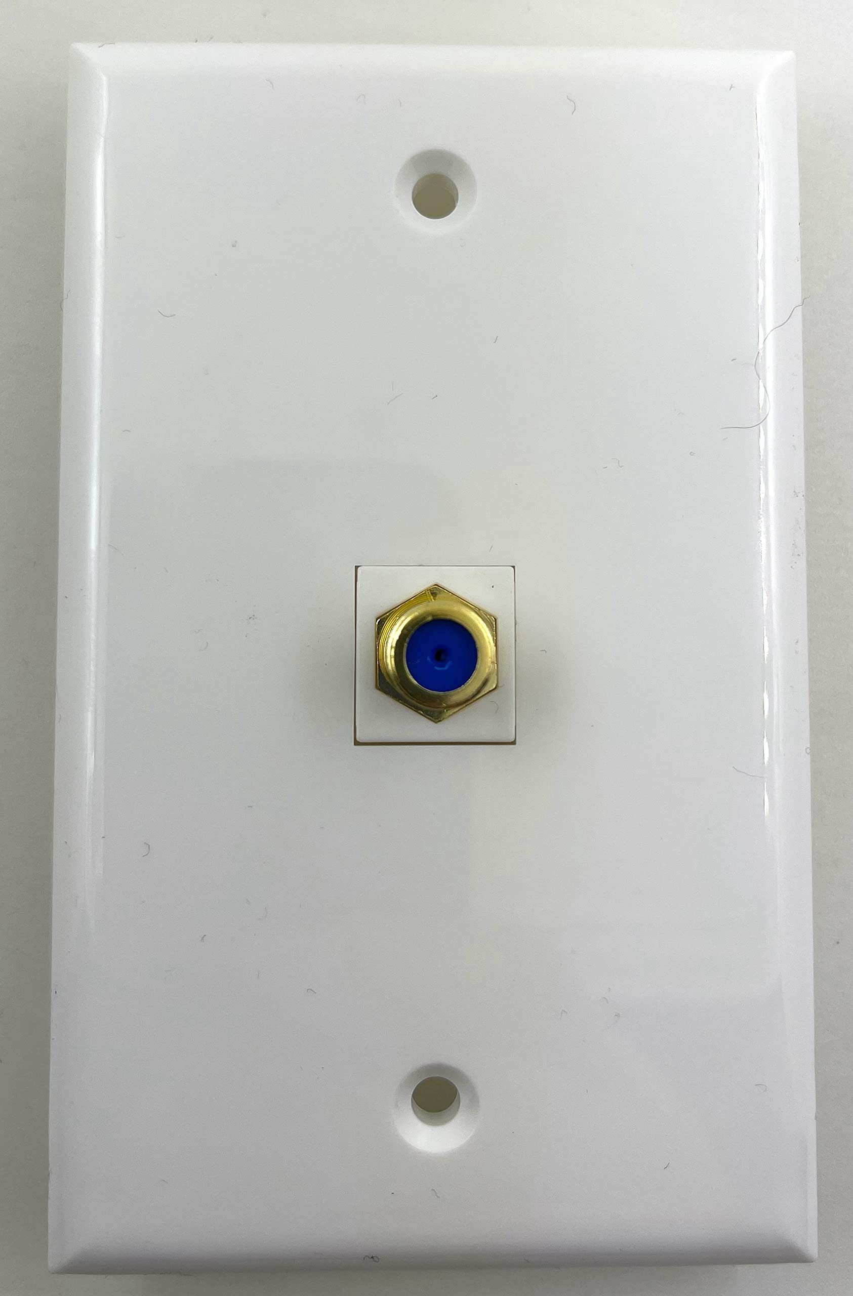 1-Port Coax Keystone Wall Plate - Female to Female F Connector for TV Cable & Video Wall Jack - Ideal for Home Theater, Cable TV & Internet Setup