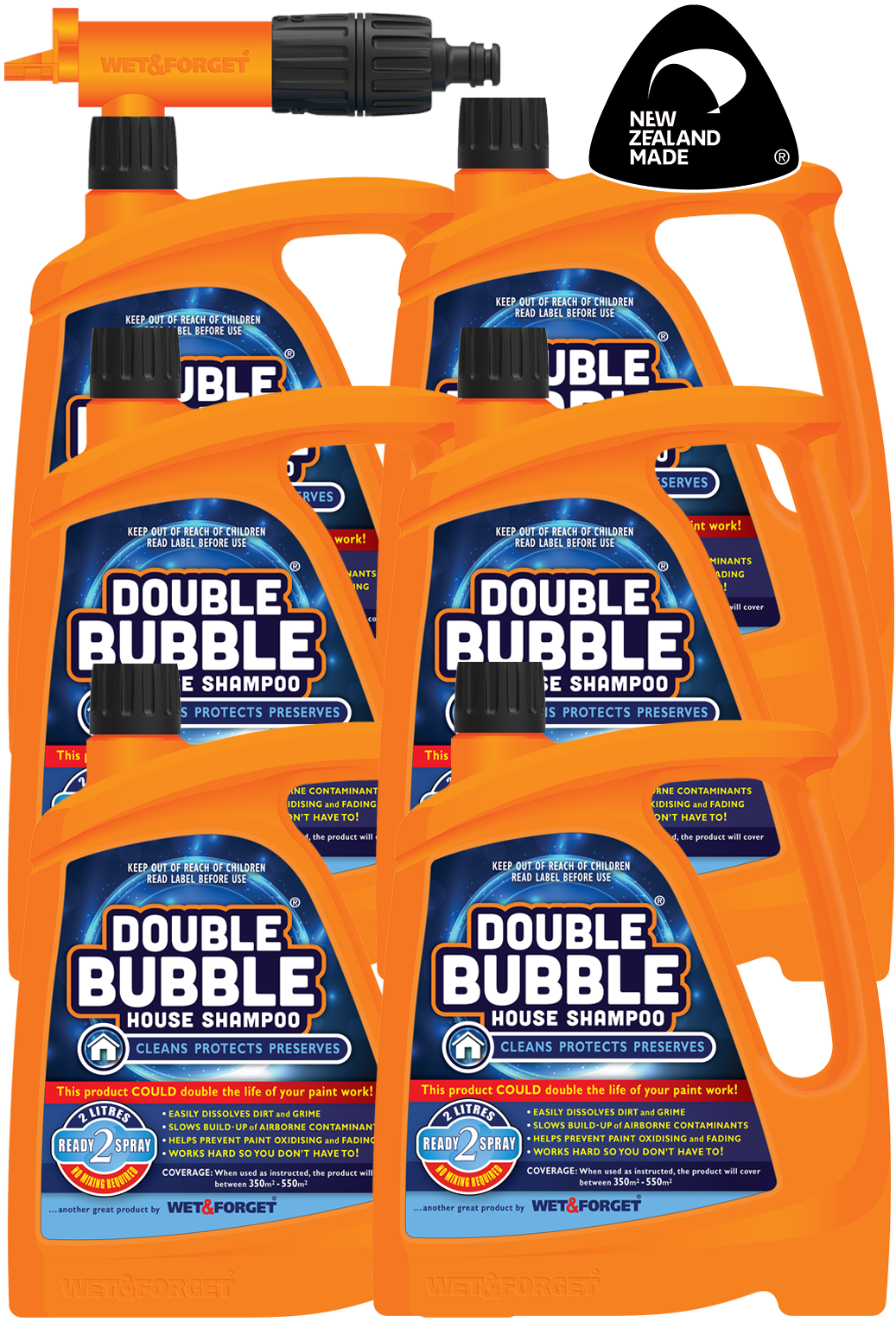 Double Bubble House Wash - Powerful Exterior Cleaner for Vinyl Siding, Brick & Concrete | Perfect for Home Pressure Washing, Deck Cleaning & Driveway Maintenance