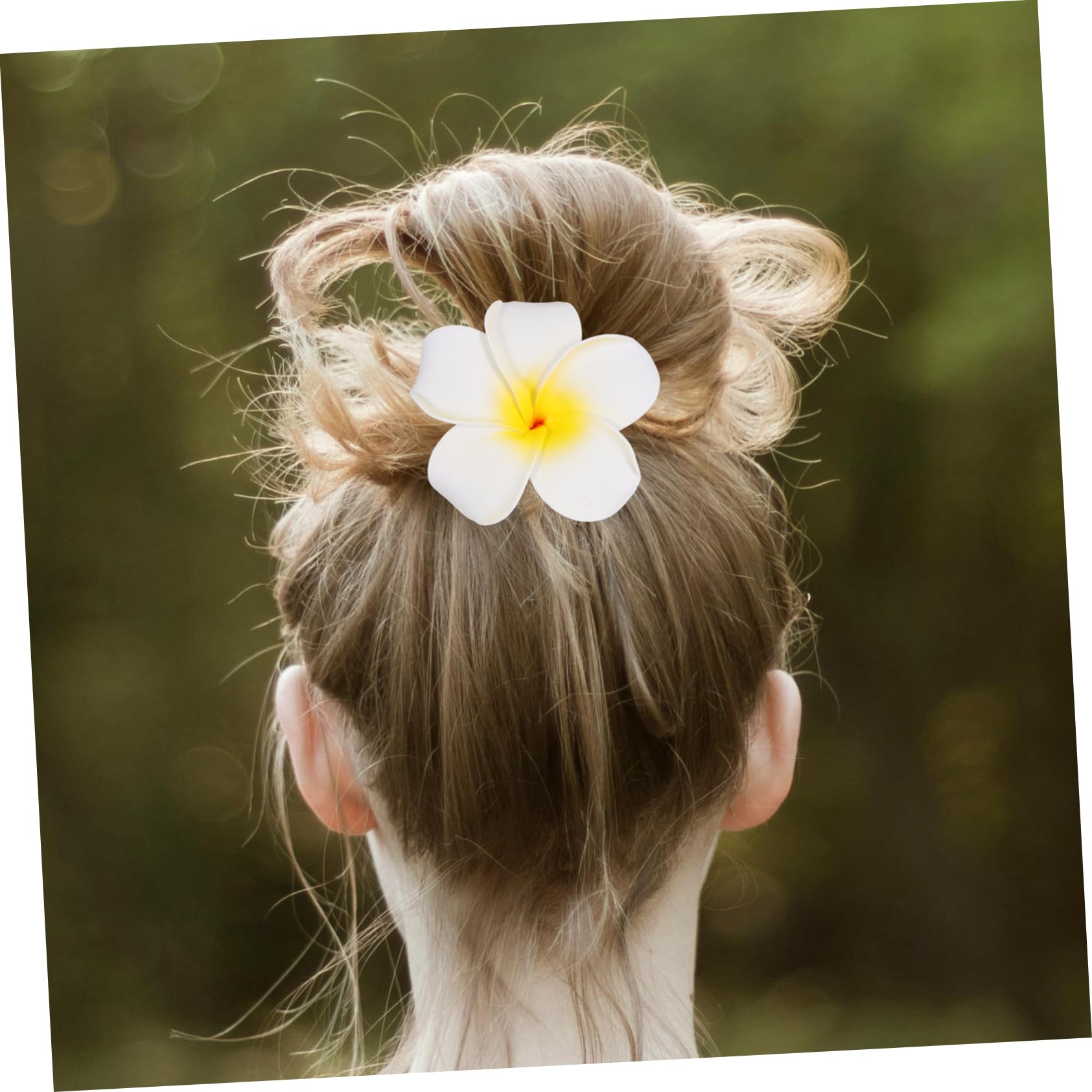 Balacoo 4pcs Hawaiian Flower Hair Clips - Artificial Plumeria Hair Accessories for Women, Beach Wedding, Party, Vacation & Summer Style | Perfect for Bridal Shower, Tropical Theme Events & Photo Shoots