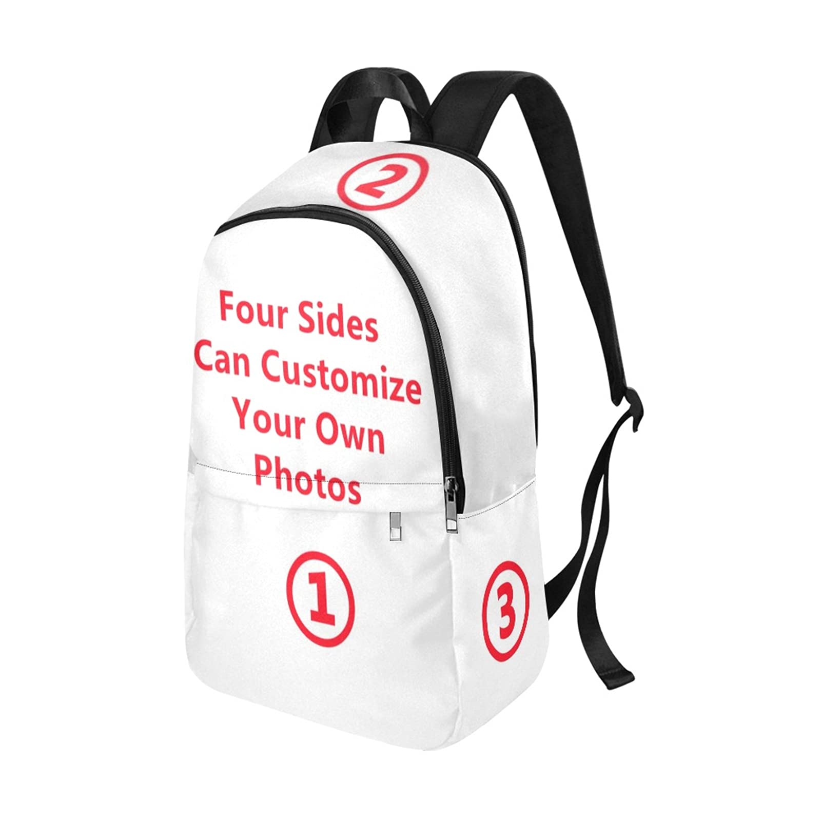 Custom Photo Backpack - Personalized School Bag with Your Own Picture, Name, Text & Logo - Waterproof Casual Backpack for Travel, School & Daily Use - Black, 11.81 x 5.51 x 17.72 inches - Perfect for Gifts, College, Work & Outdoor Adventures