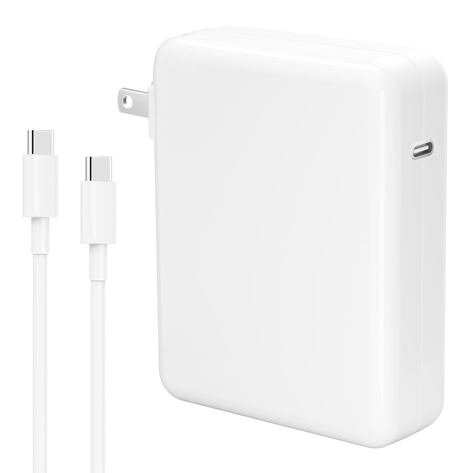 140W USB C Fast Charger for MacBook Pro & Air, iPad Pro, Samsung Galaxy - 6.6ft USB-C to C Cable Included - Perfect for Home, Office & Travel Charging