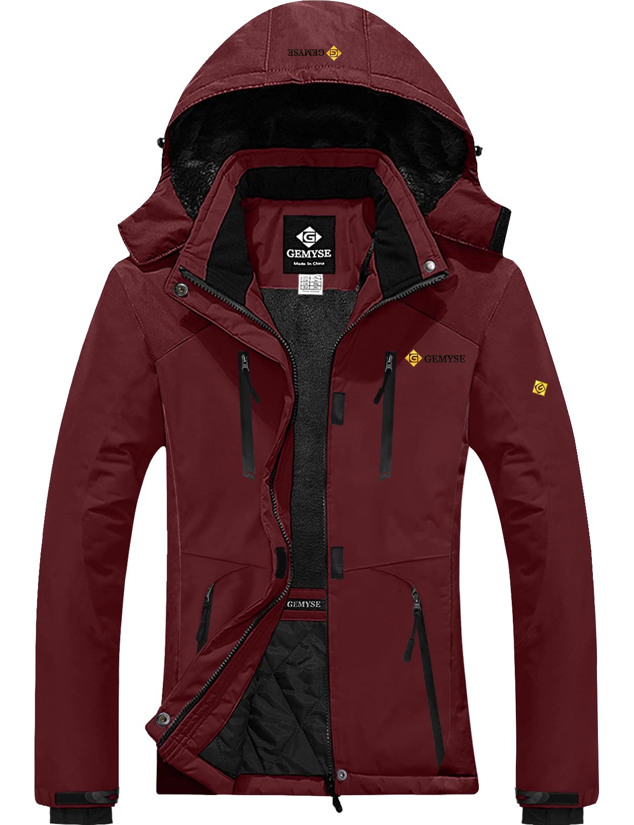 GEMYSE Women's Waterproof Ski Jacket - Windproof Winter Snow Coat for Hiking, Snowboarding & Outdoor Activities - Mountain Rain Jacket for Cold Weather Adventures