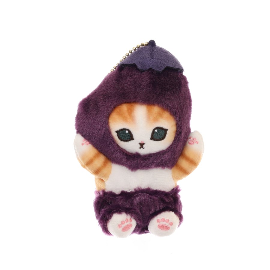 MOFUSAND Mofusand Nyan Mascot Plush Toy - Cute Eggplant Cat Stuffed Animal for Anime Fans & Collectors | Perfect for Home Decor, Gifts, and Cosplay Accessories
