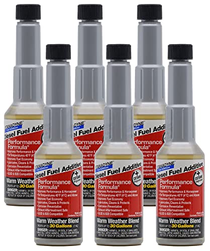 Stanadyne Performance Formula Diesel Additive - Warm Weather Blend (6 Pack, 8oz Bottles) | Improves Fuel Efficiency & Engine Performance | Ideal for Summer Driving & Heavy-Duty Trucks
